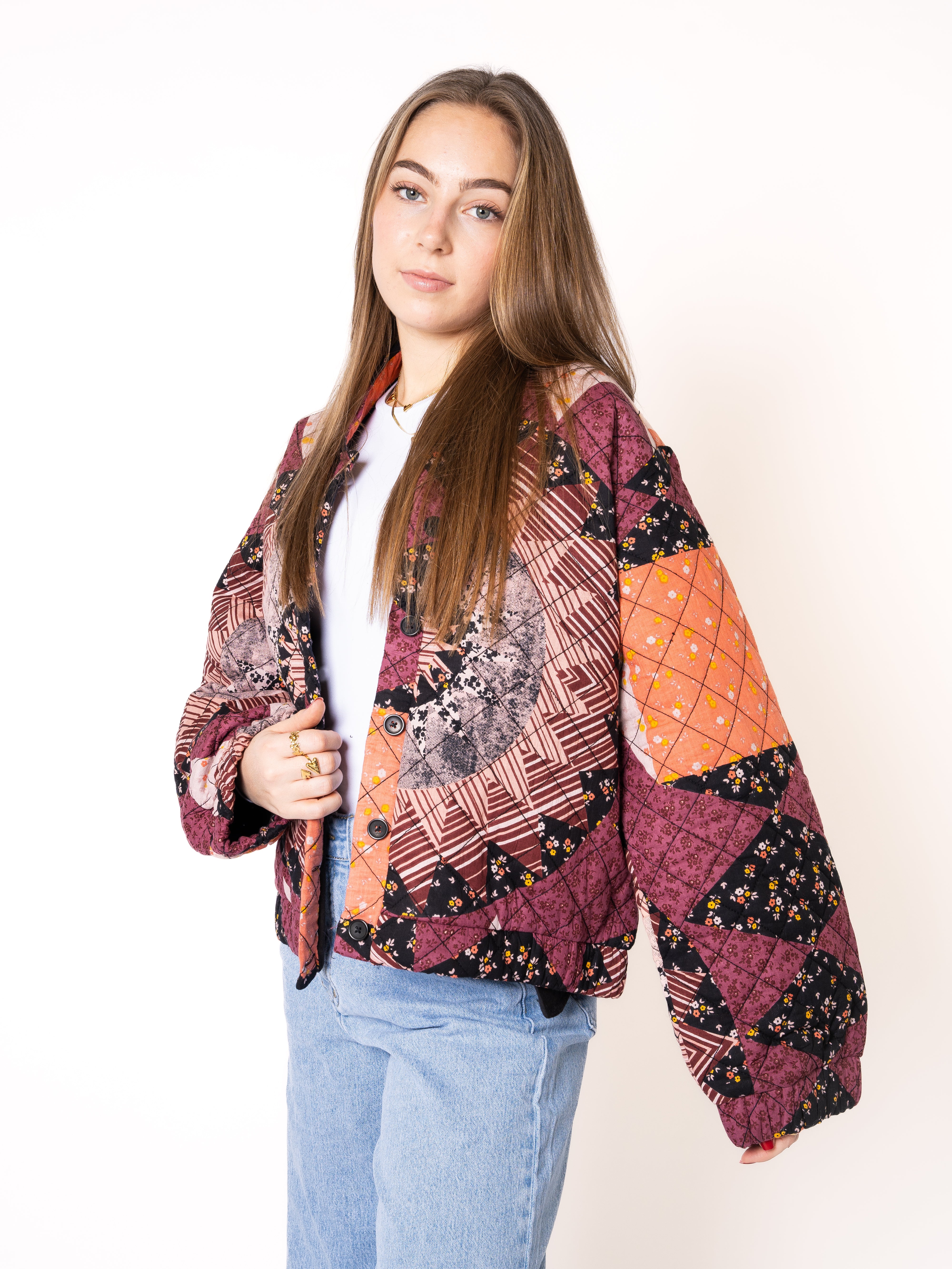 Morning Sun Boho Stepp Bomber - Bordeaux