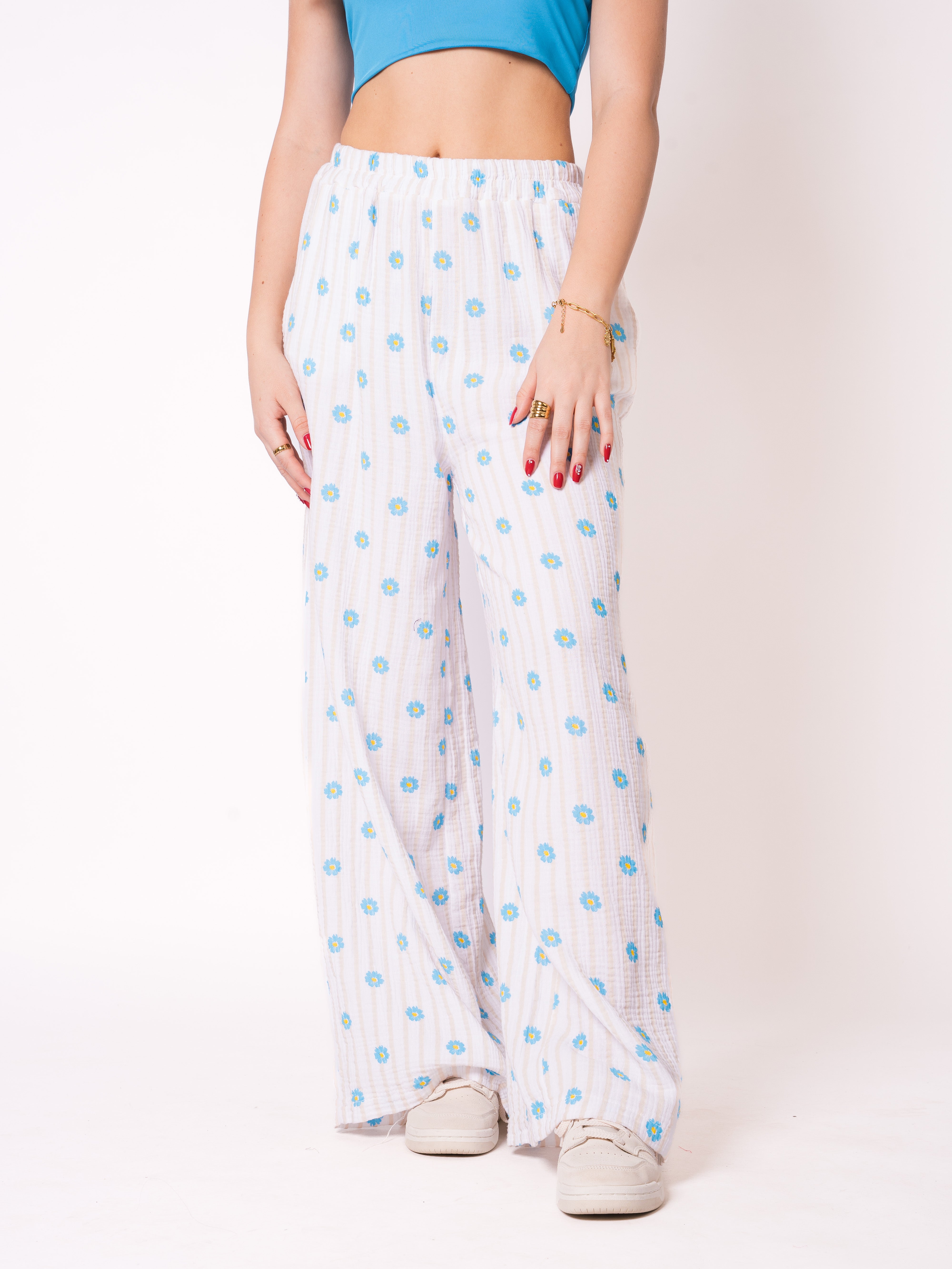 Musselinhose Medium Flower - Creme