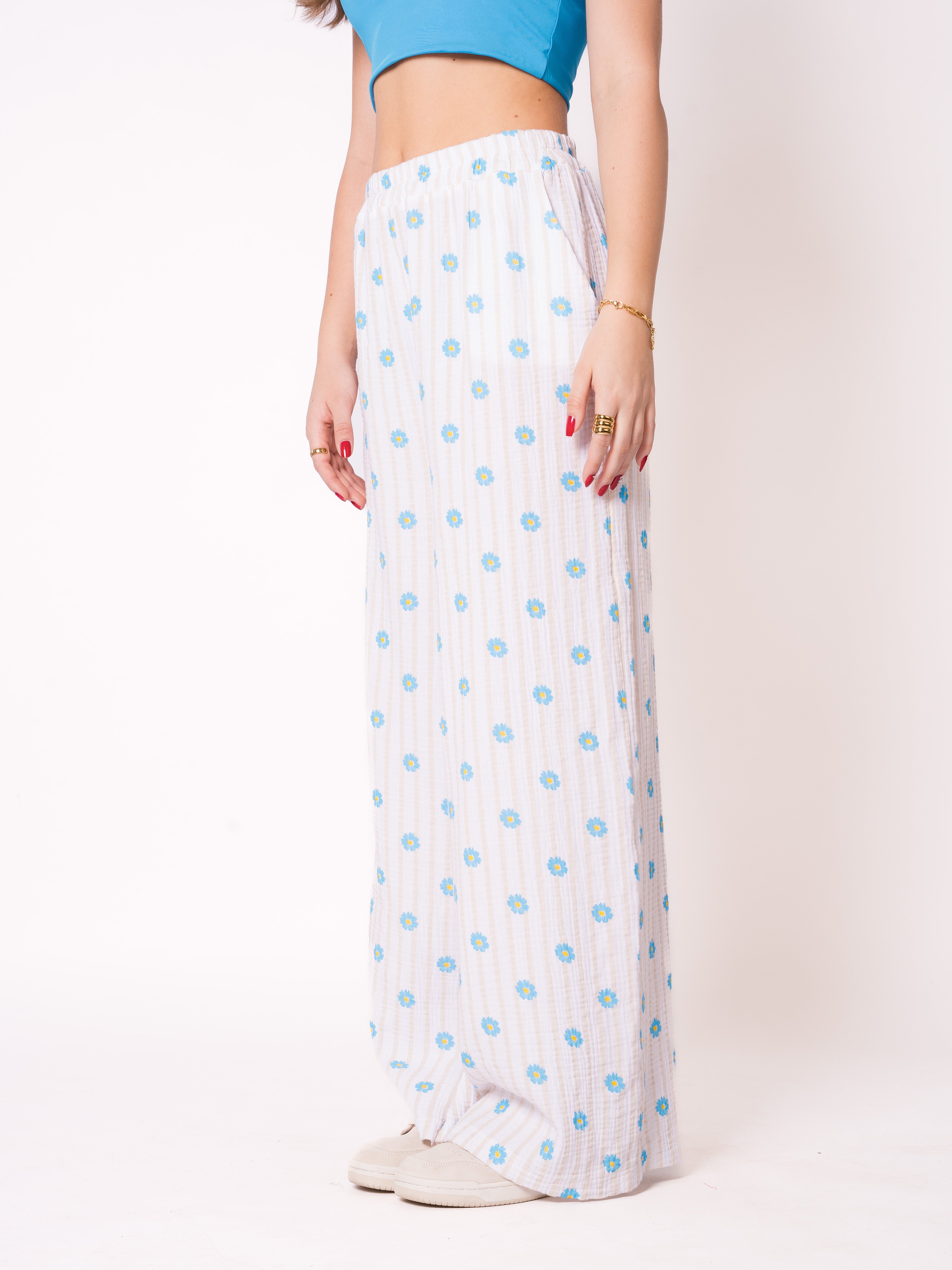 Musselinhose Medium Flower - Creme