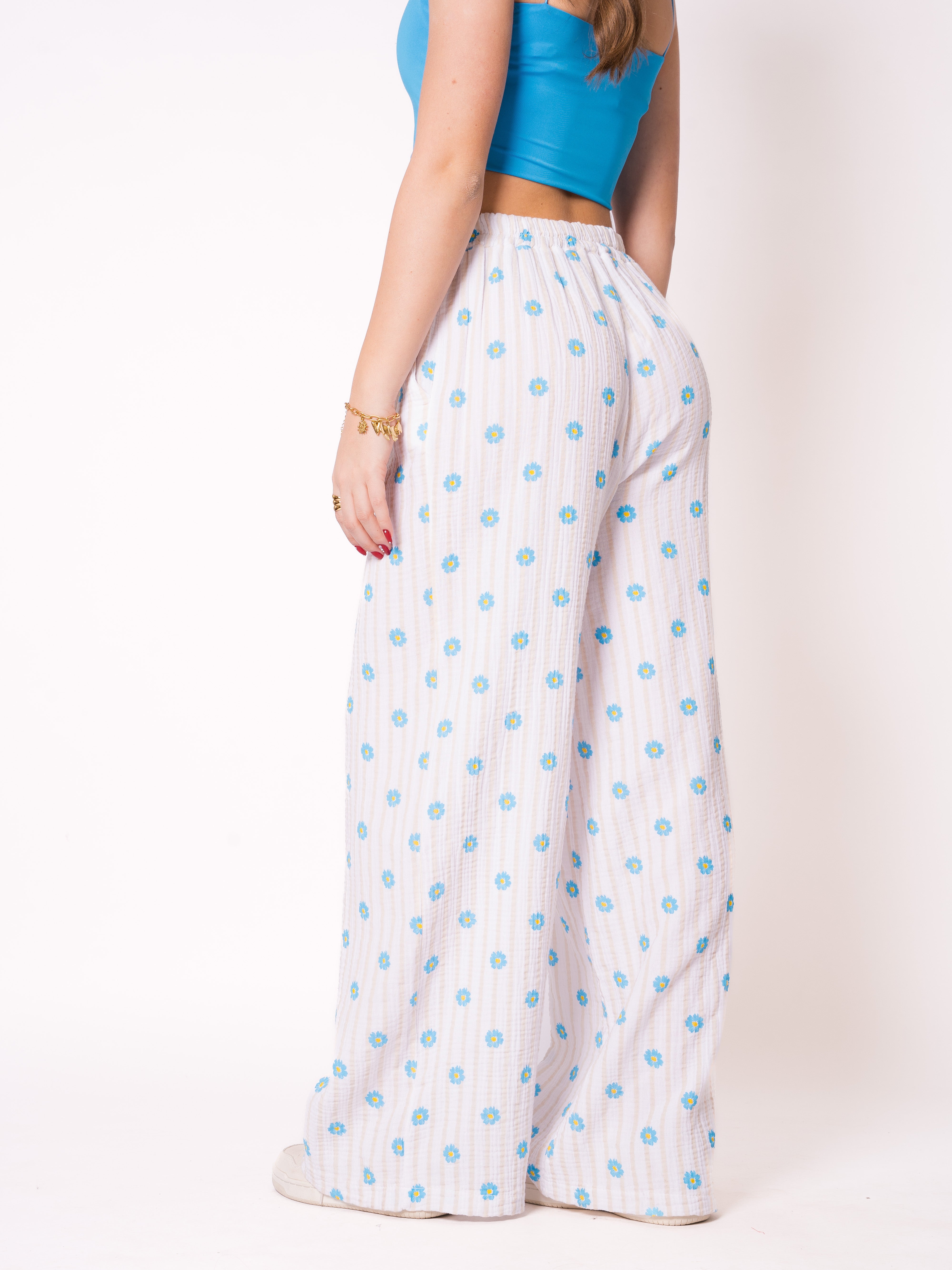 Musselinhose Medium Flower - Creme