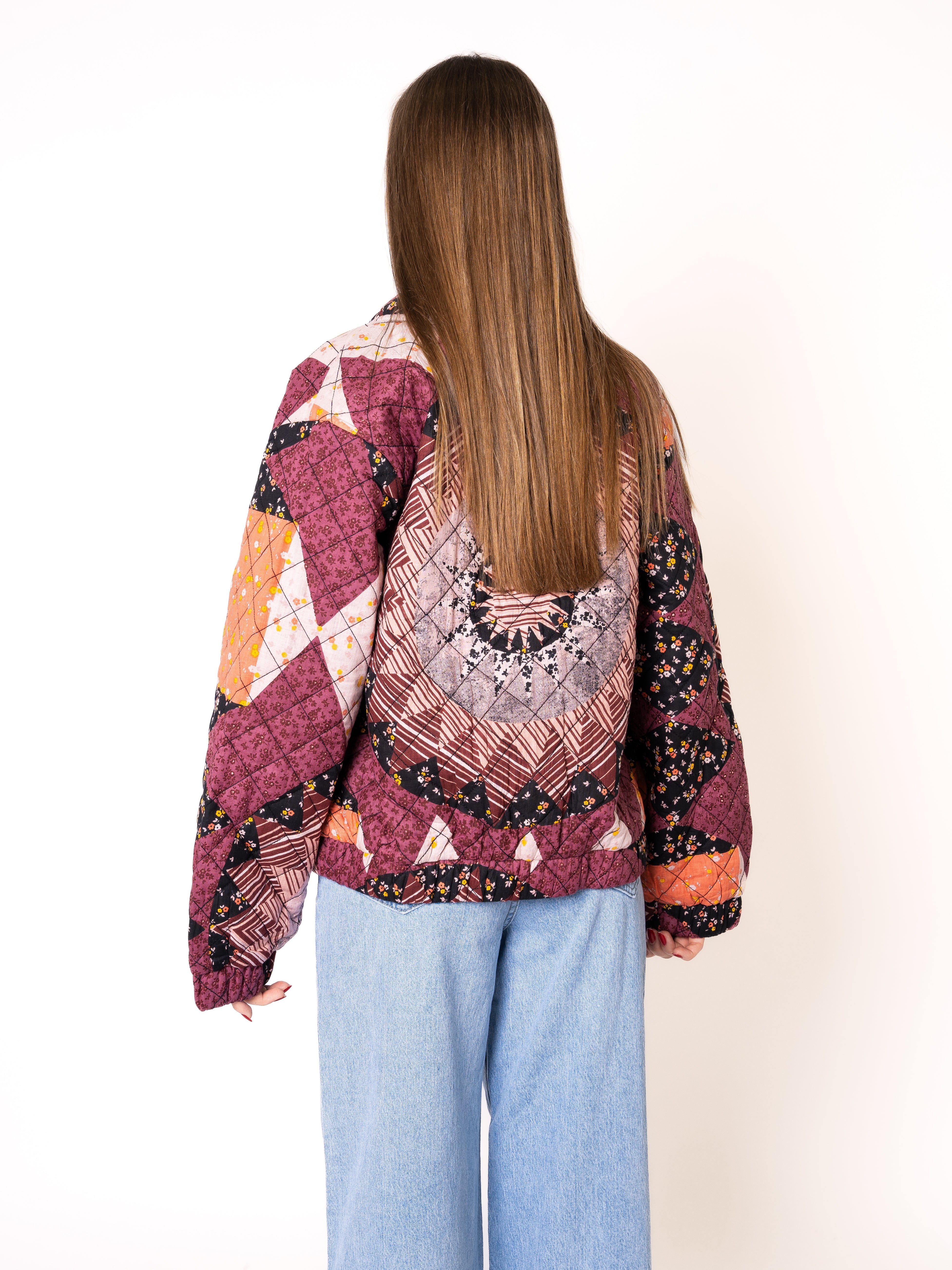 Morning Sun Boho Stepp Bomber - Bordeaux