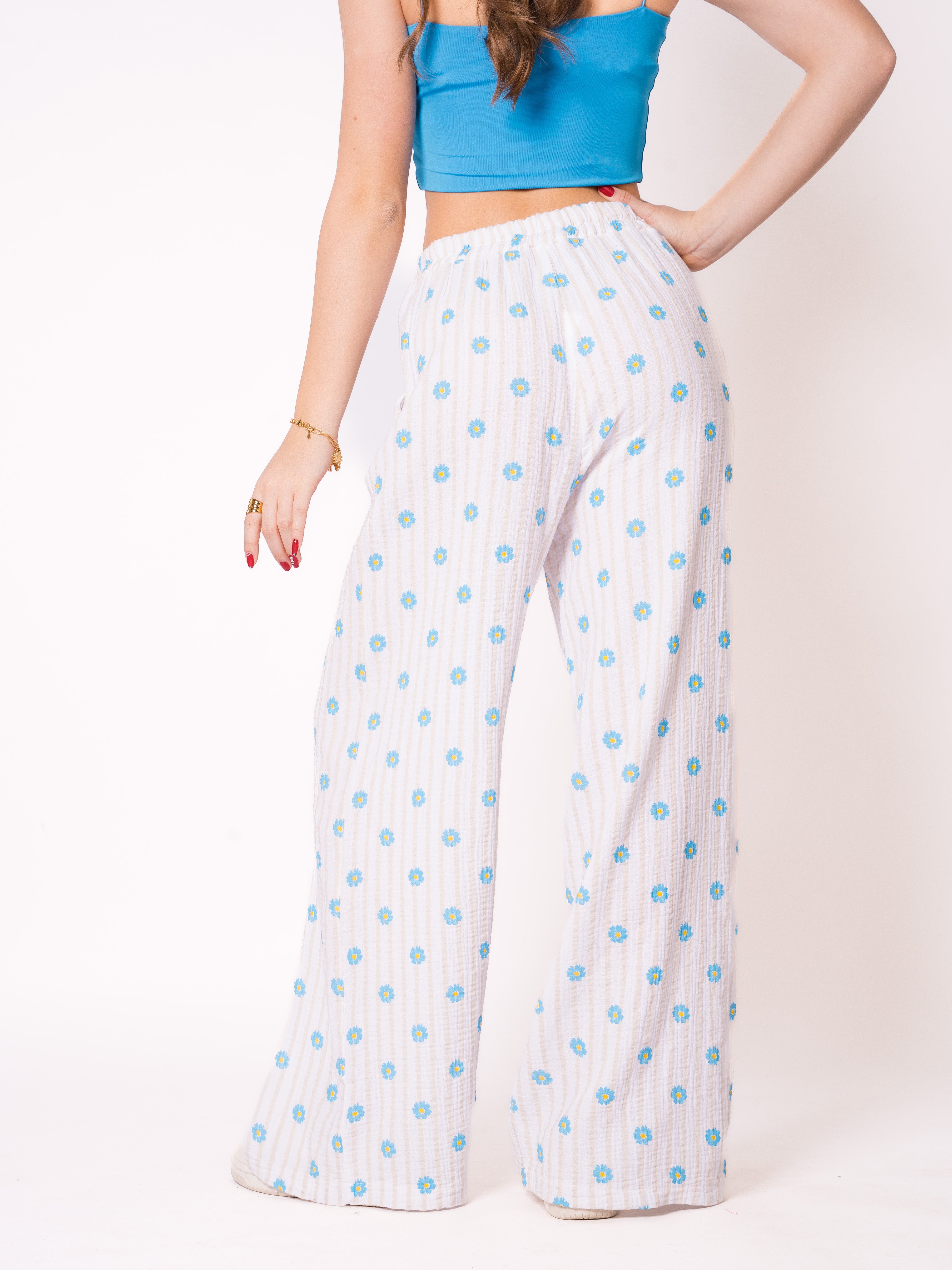 Musselinhose Medium Flower - Creme