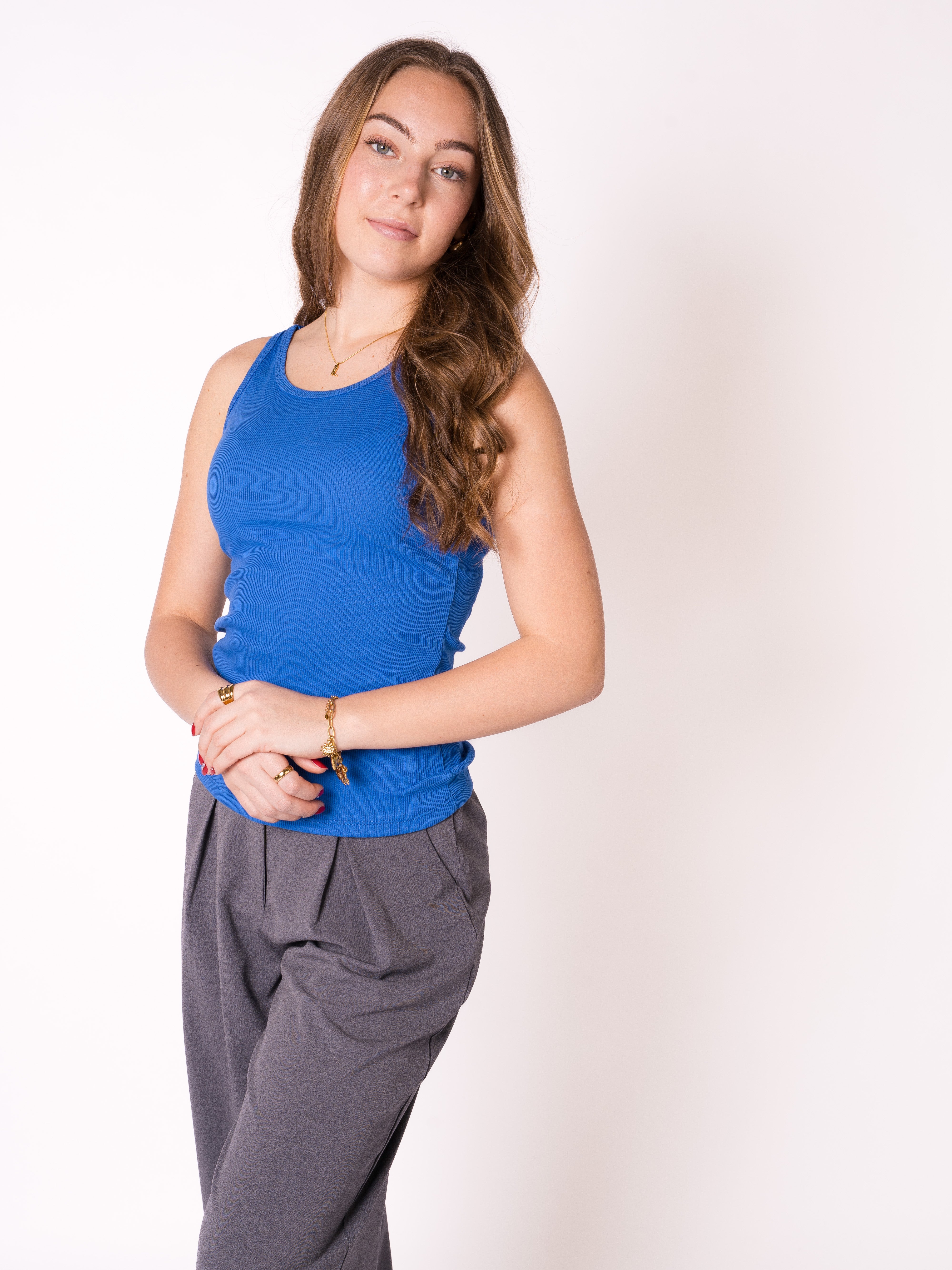 Ribbed Basic Top - Navy Blue