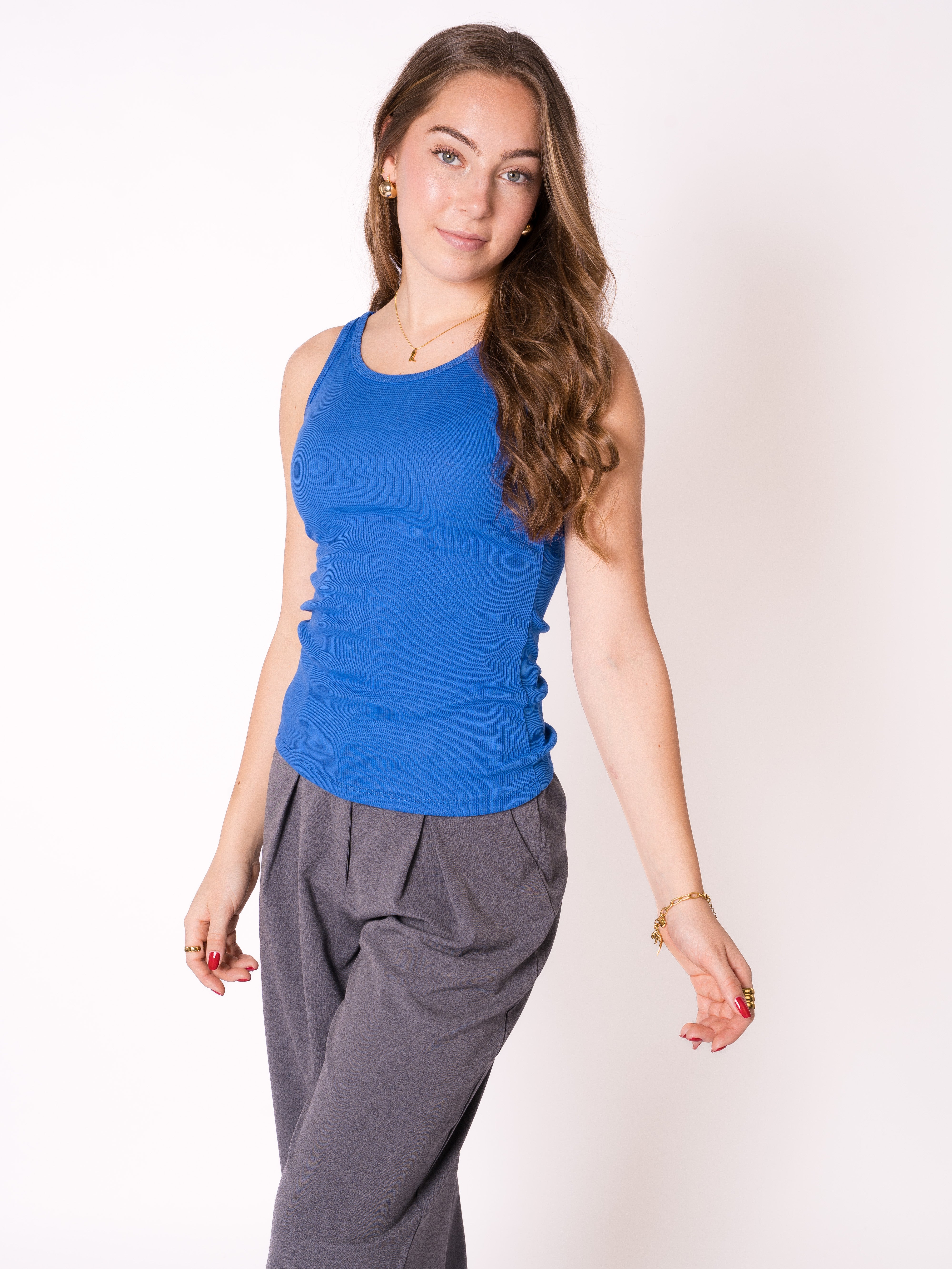 Ribbed Basic Top - Navy Blue