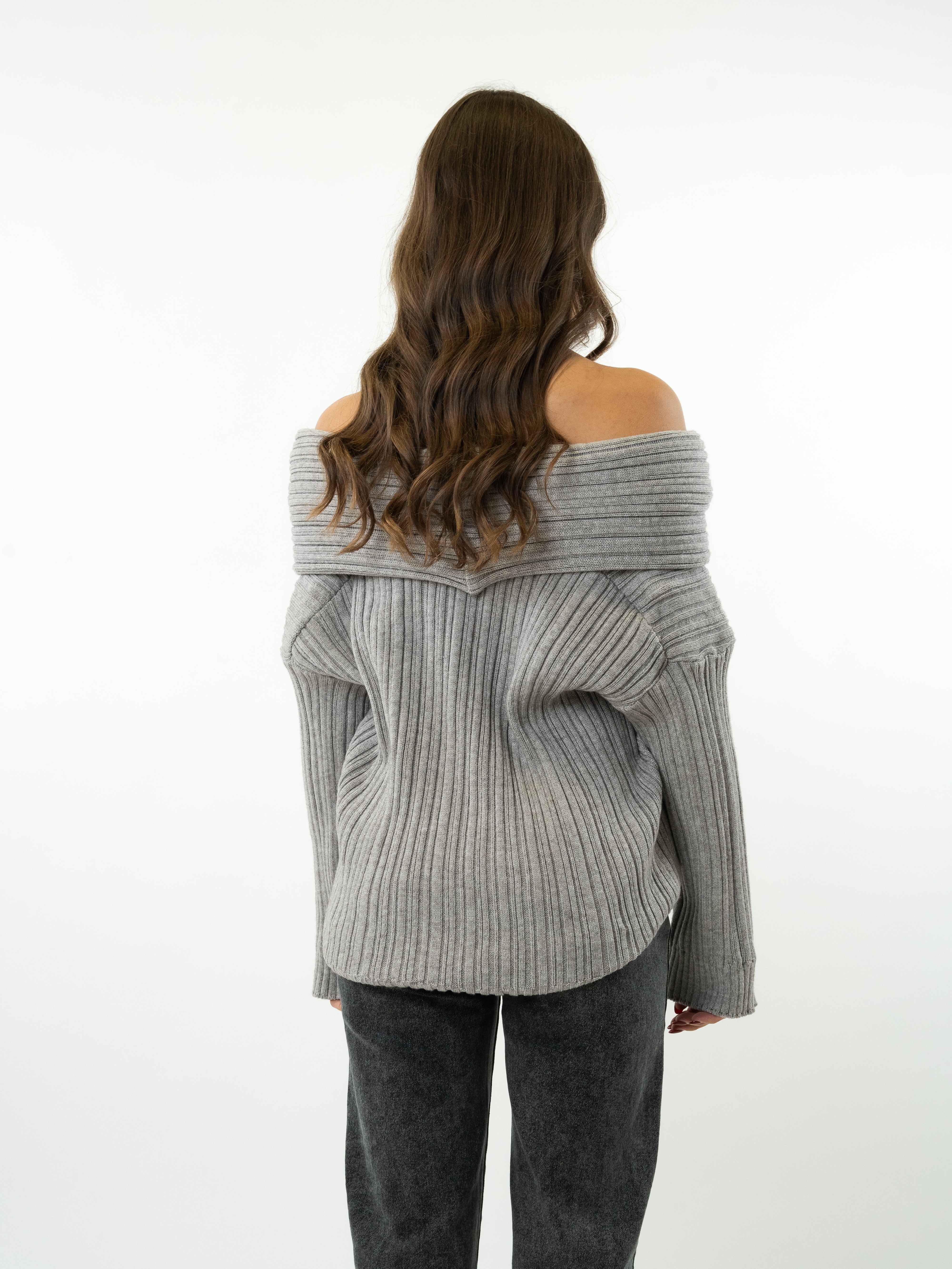 Off-Shoulder Pullover Madison - Grau
