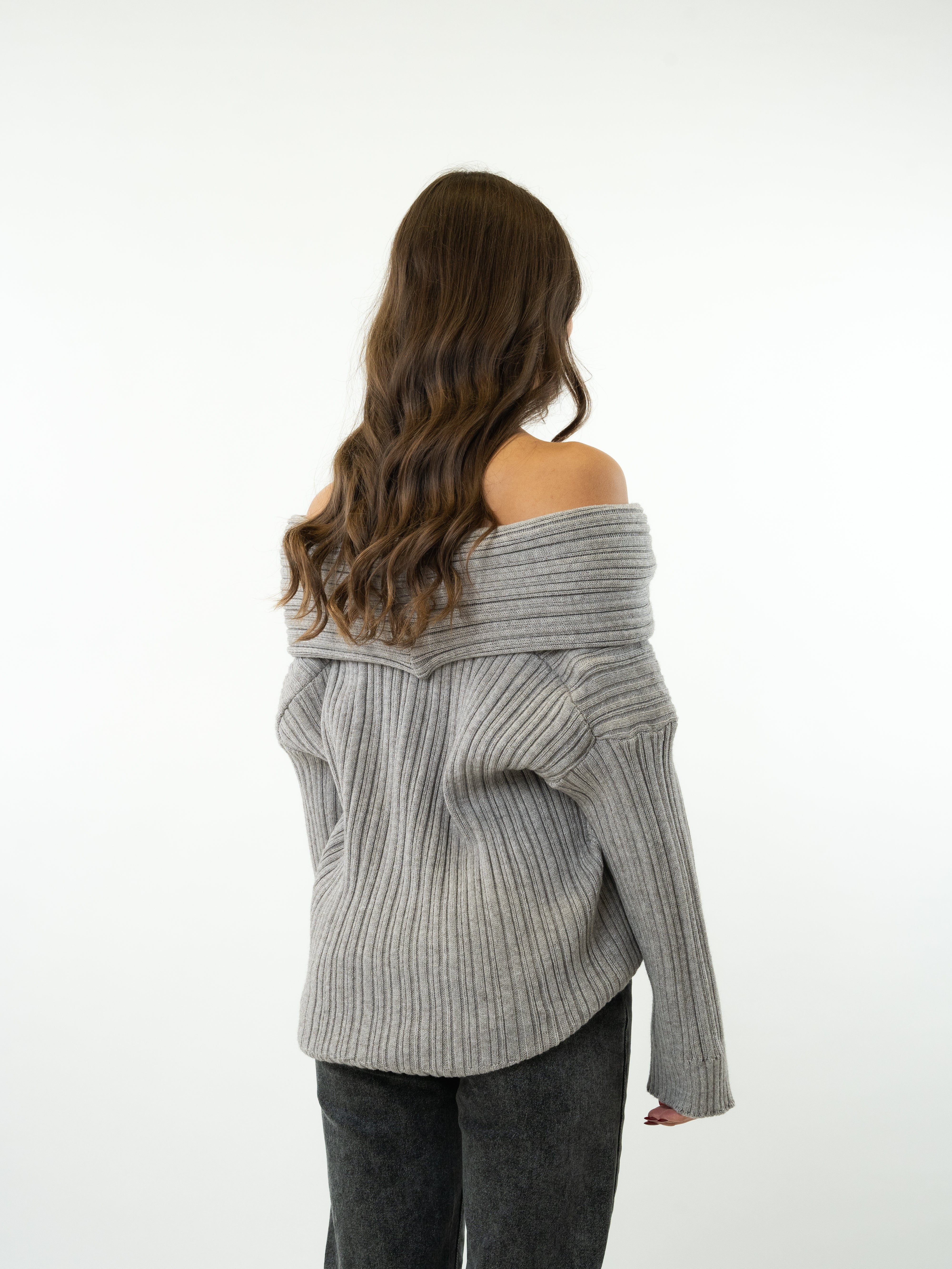 Off-Shoulder Pullover Madison - Grau