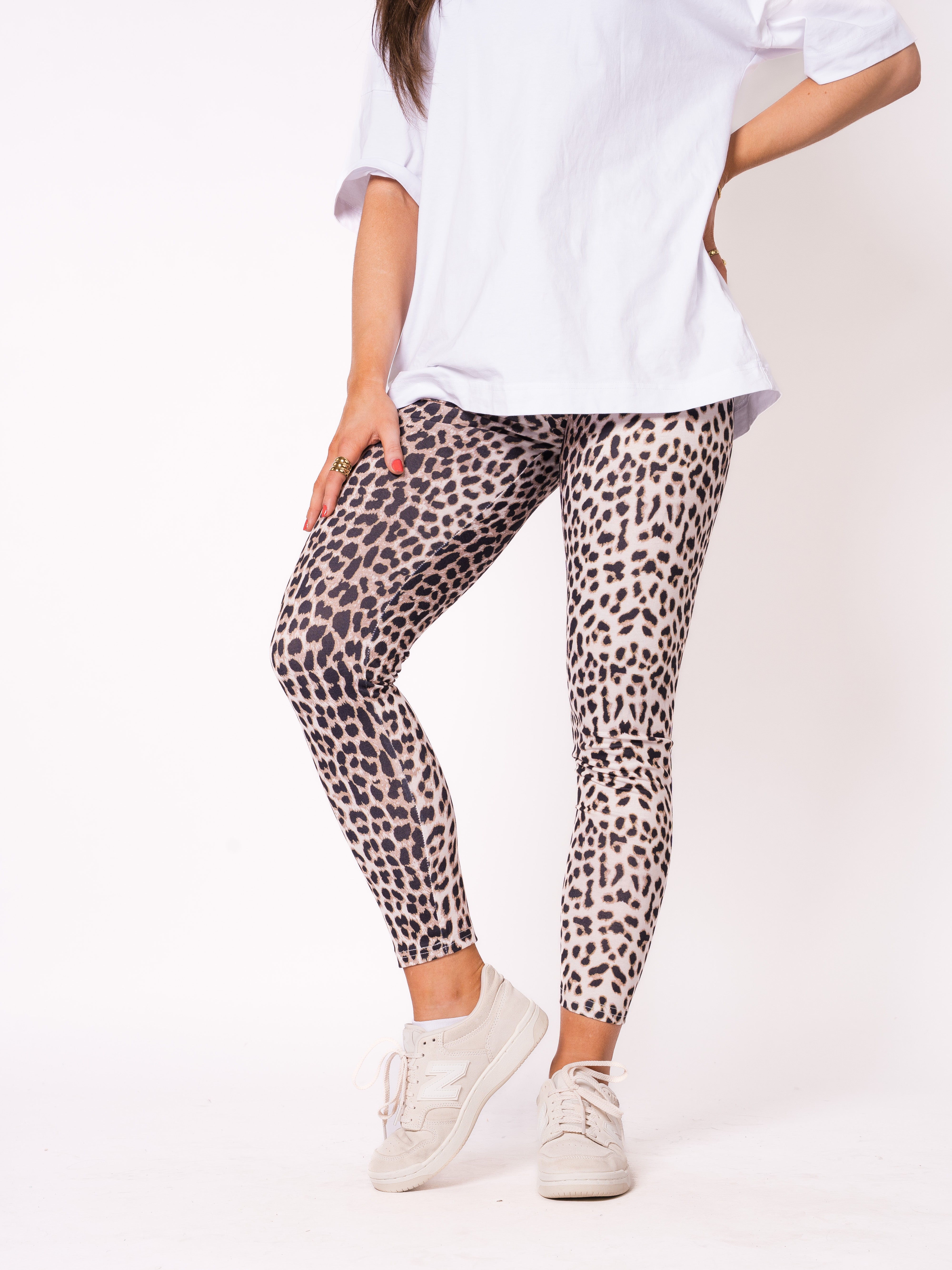 Leo High Waist Leggings - Beige