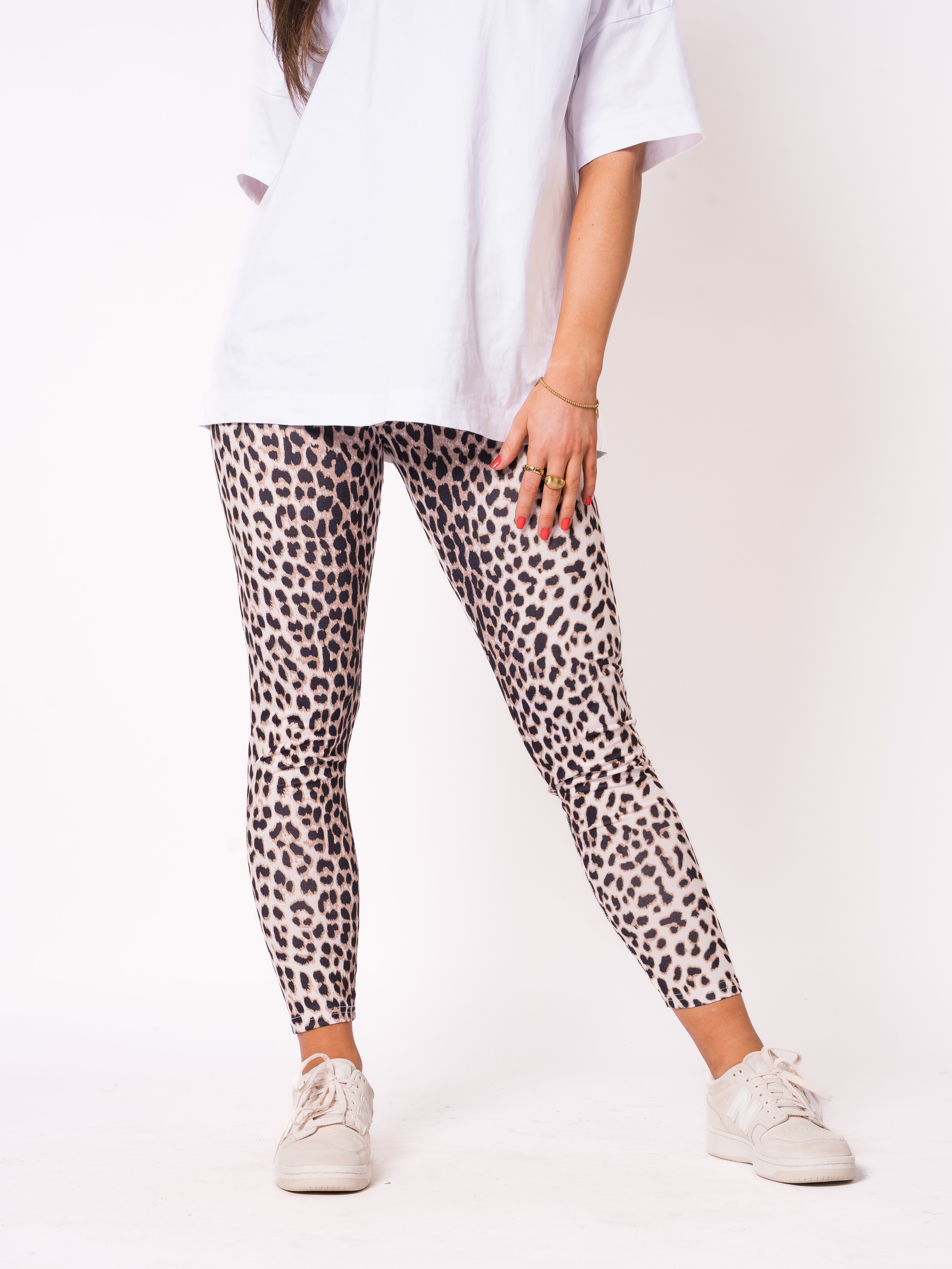 Leo High Waist Leggings - Beige