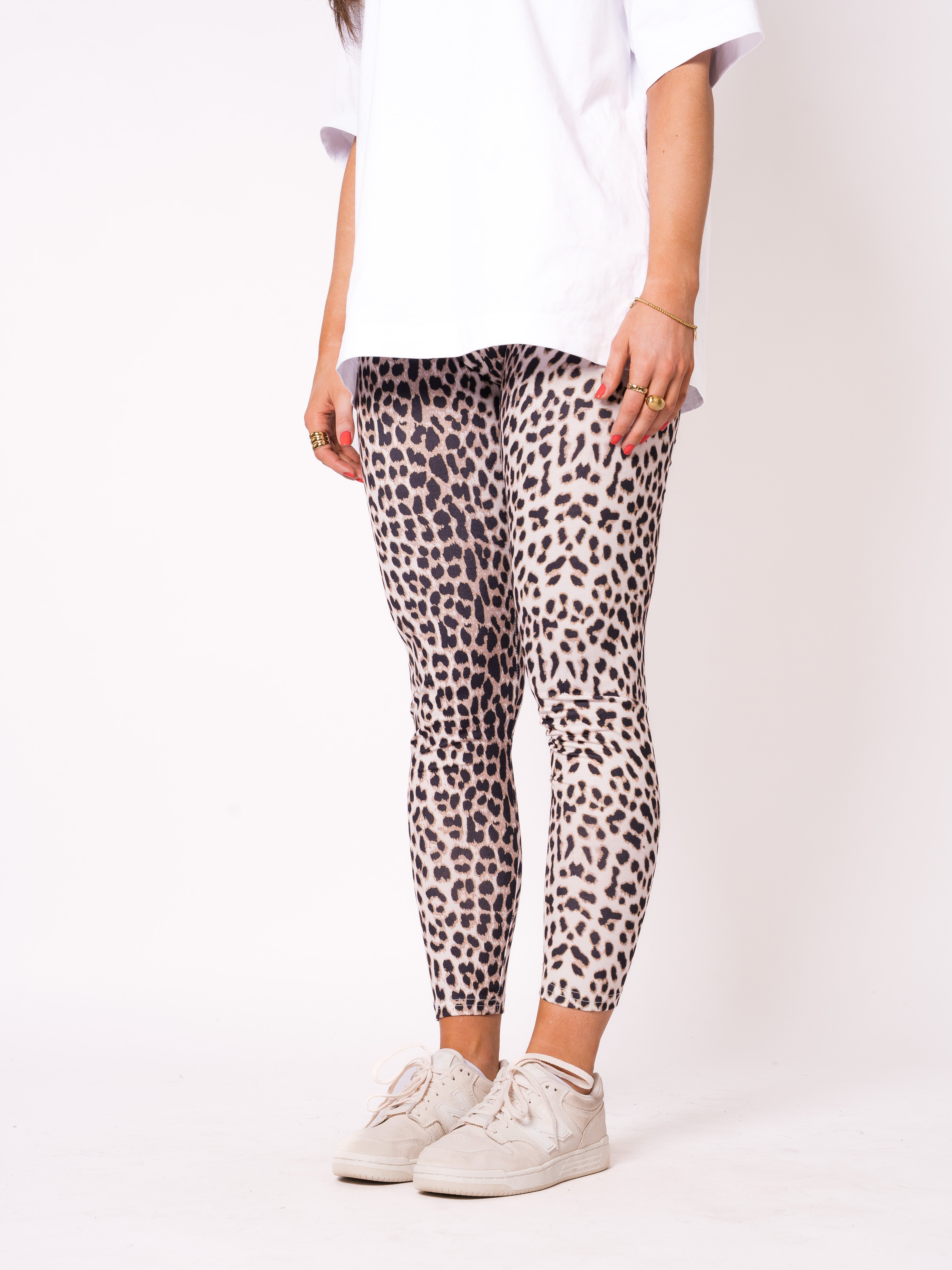 Leo High Waist Leggings - Beige