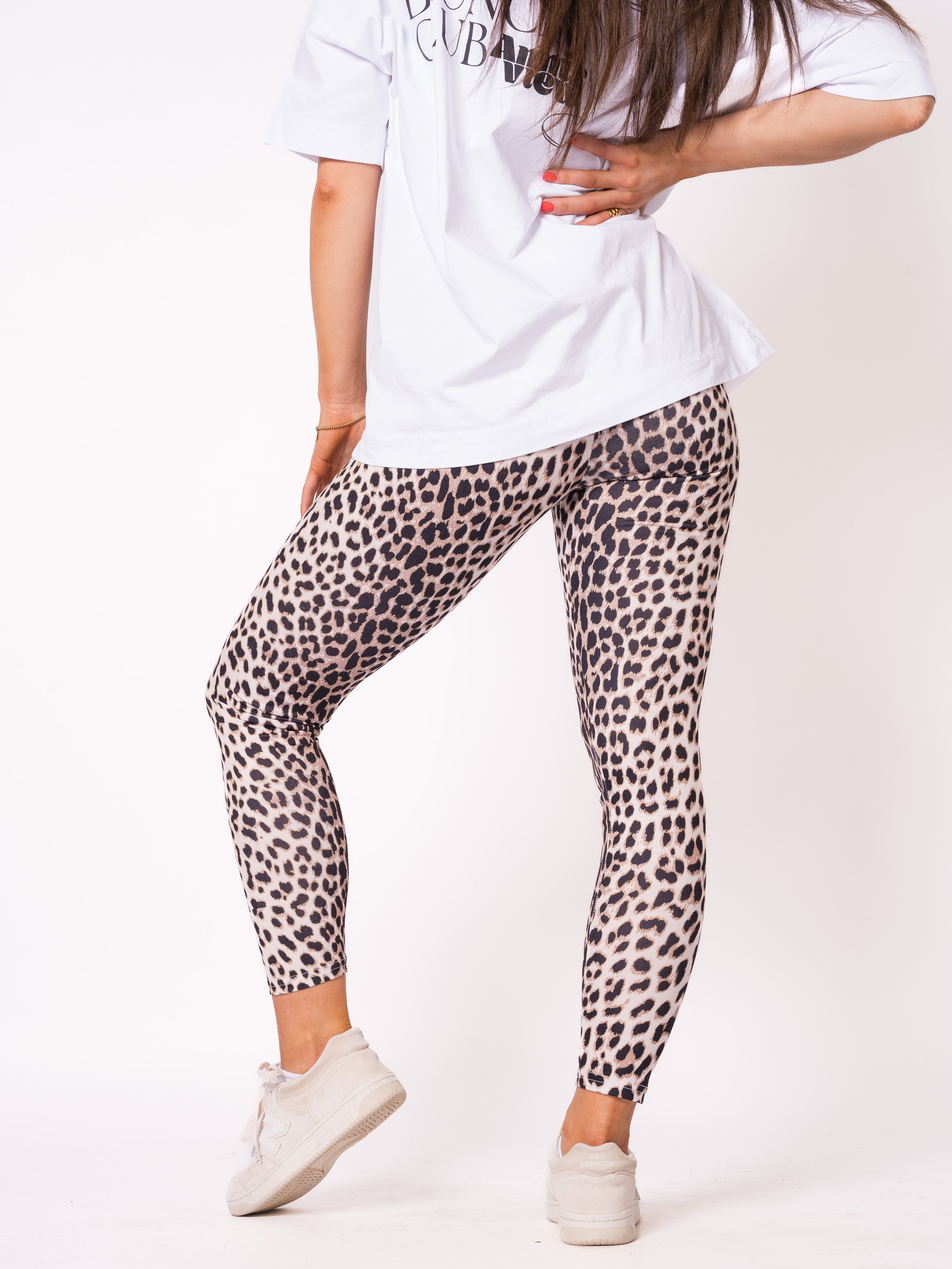 Leo High Waist Leggings - Beige
