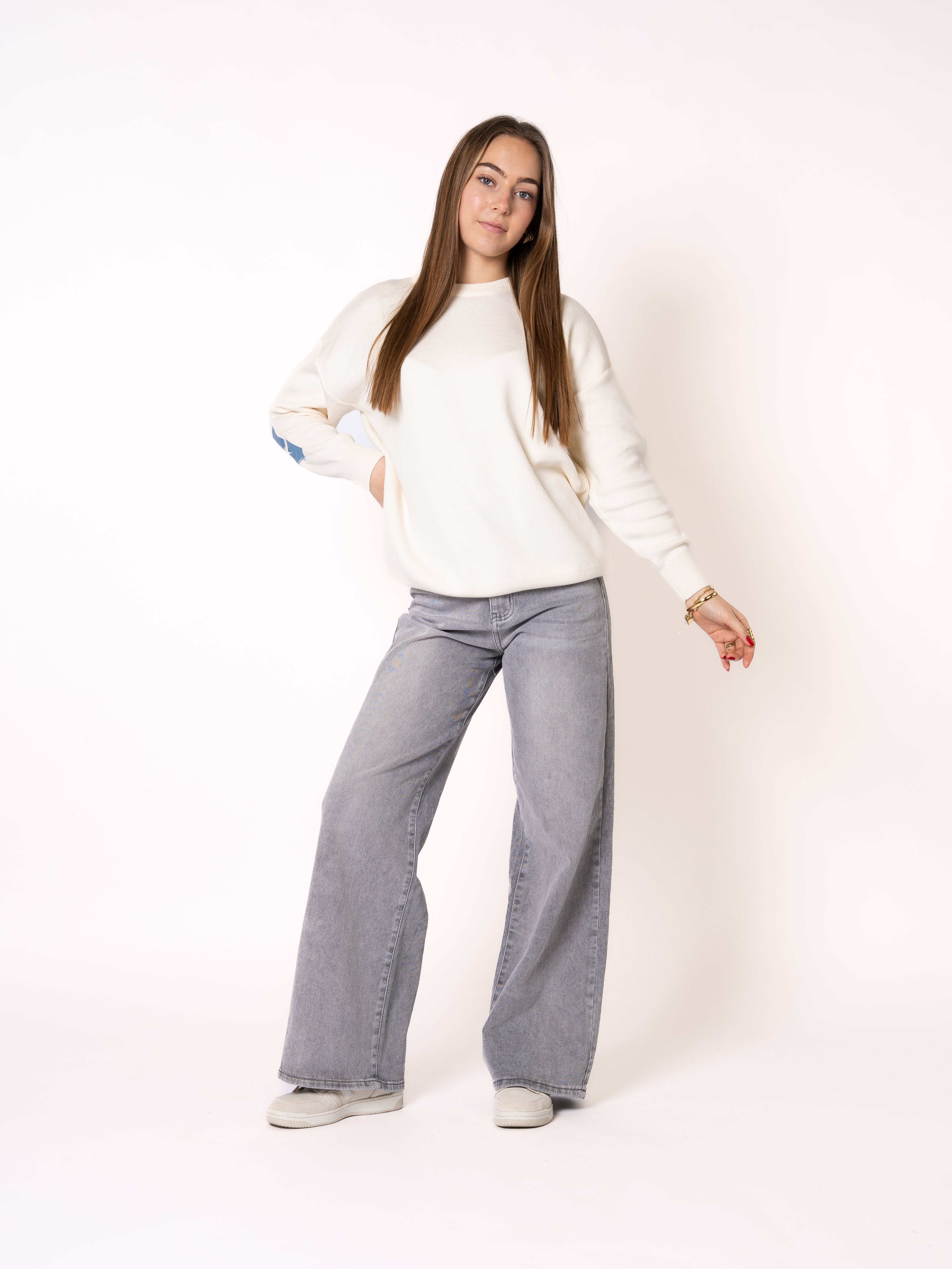 LUCKY DEAL 1216 New York Feinstrick Sweatshirt - Creme - vom Umtausch ausgeschlossen -