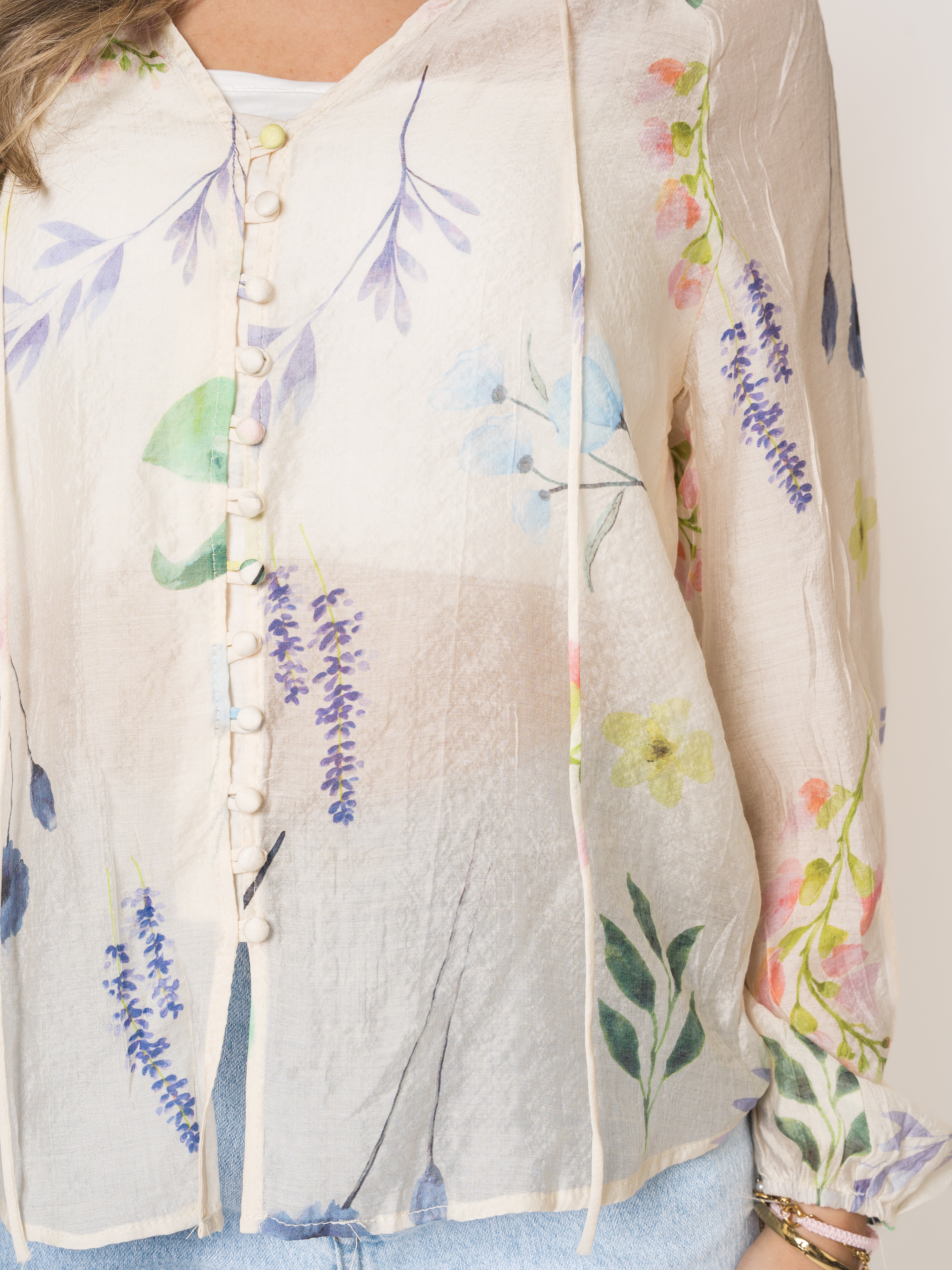 Lavender Boho Flowerfield Blouse