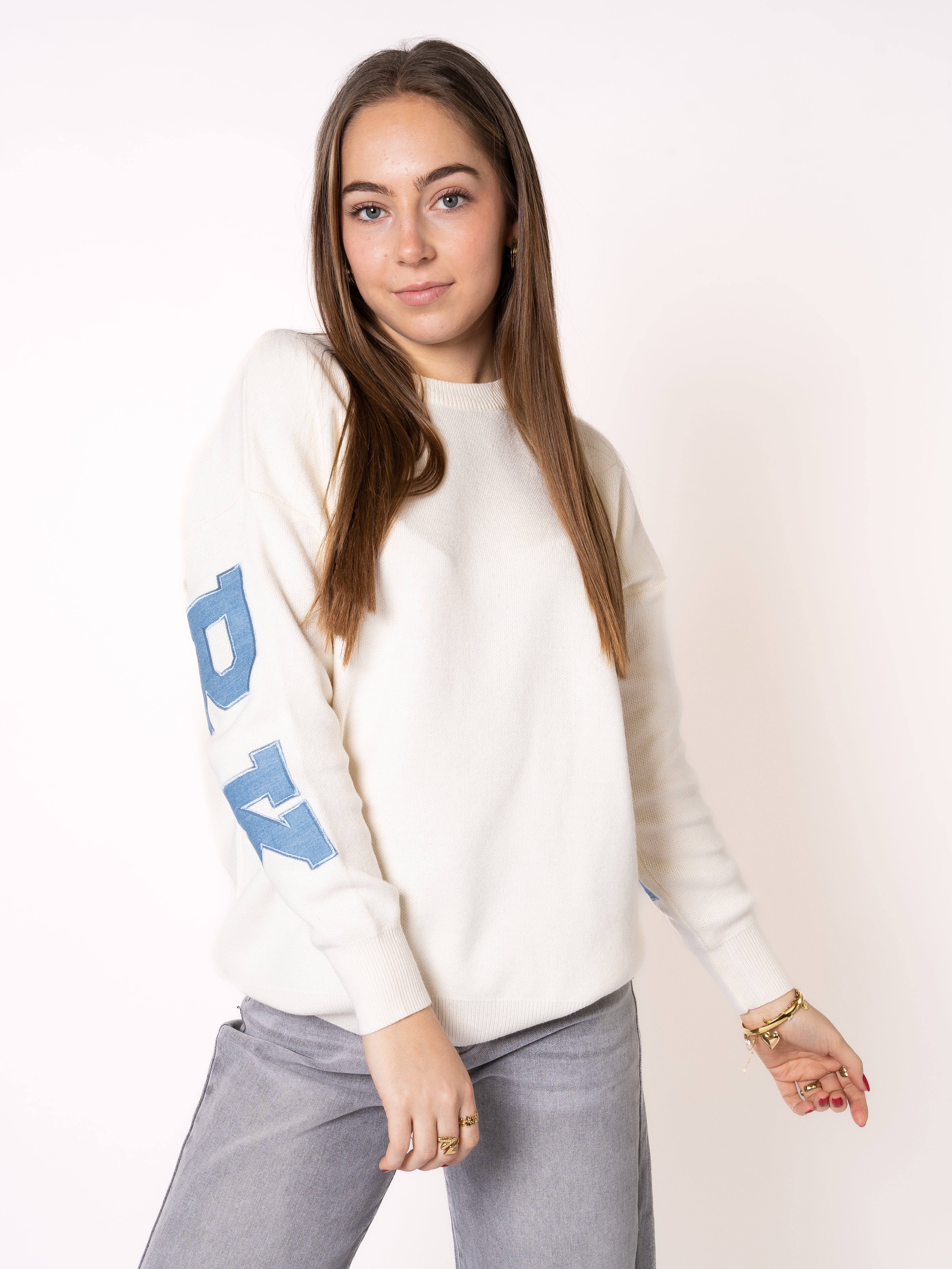LUCKY DEAL 1216 New York Feinstrick Sweatshirt - Creme - vom Umtausch ausgeschlossen -