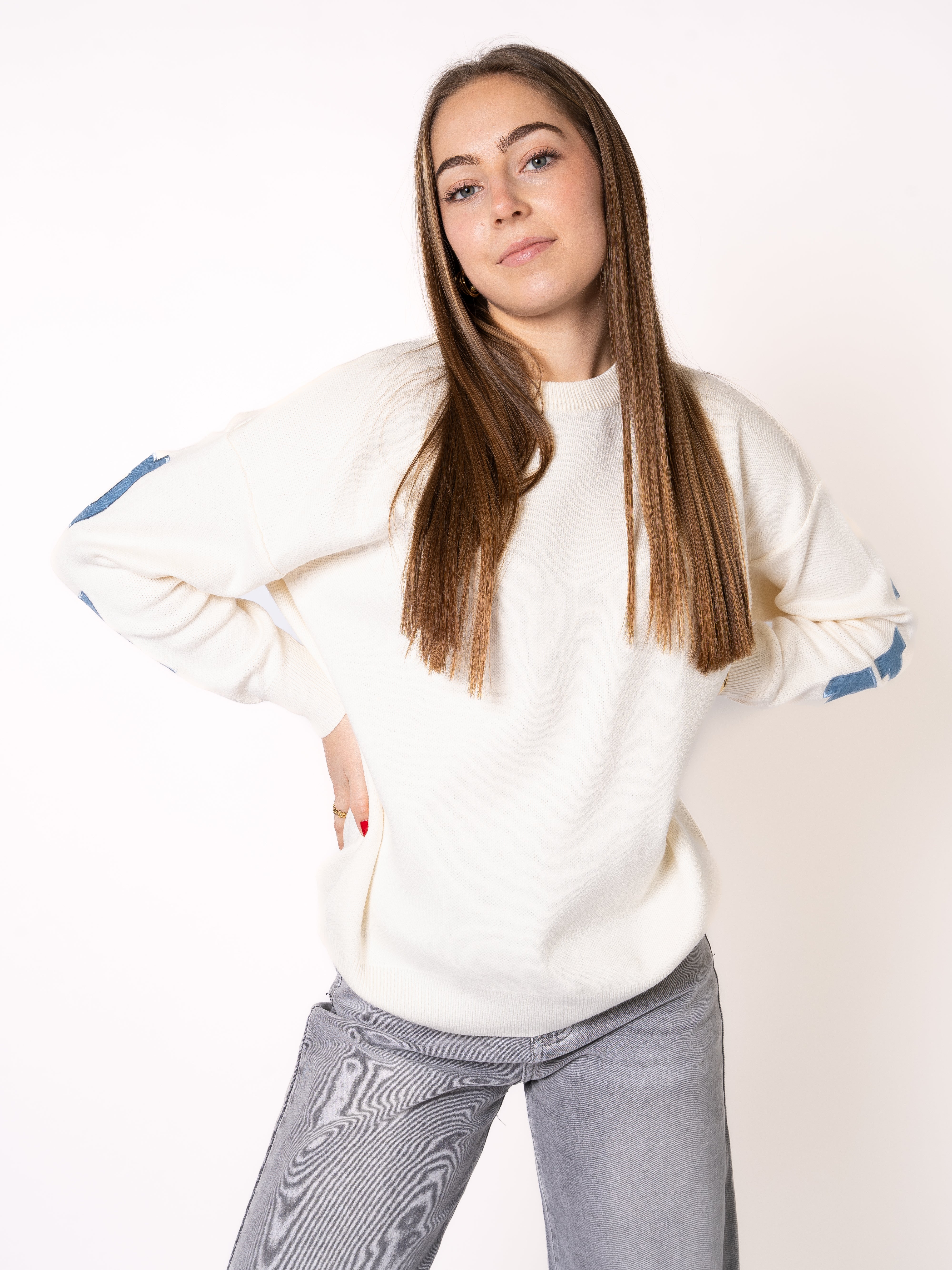 LUCKY DEAL 1216 New York Feinstrick Sweatshirt - Creme - vom Umtausch ausgeschlossen -