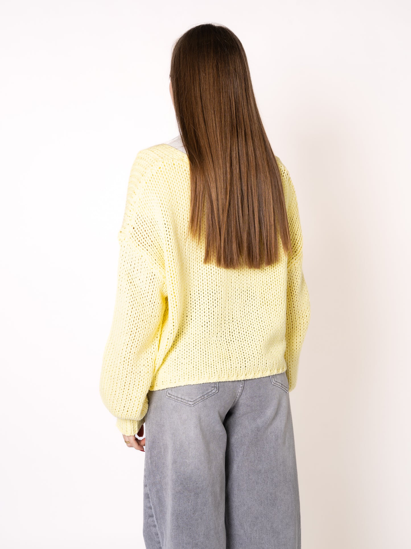 Bow Knit Cardigan Amber - Lemon