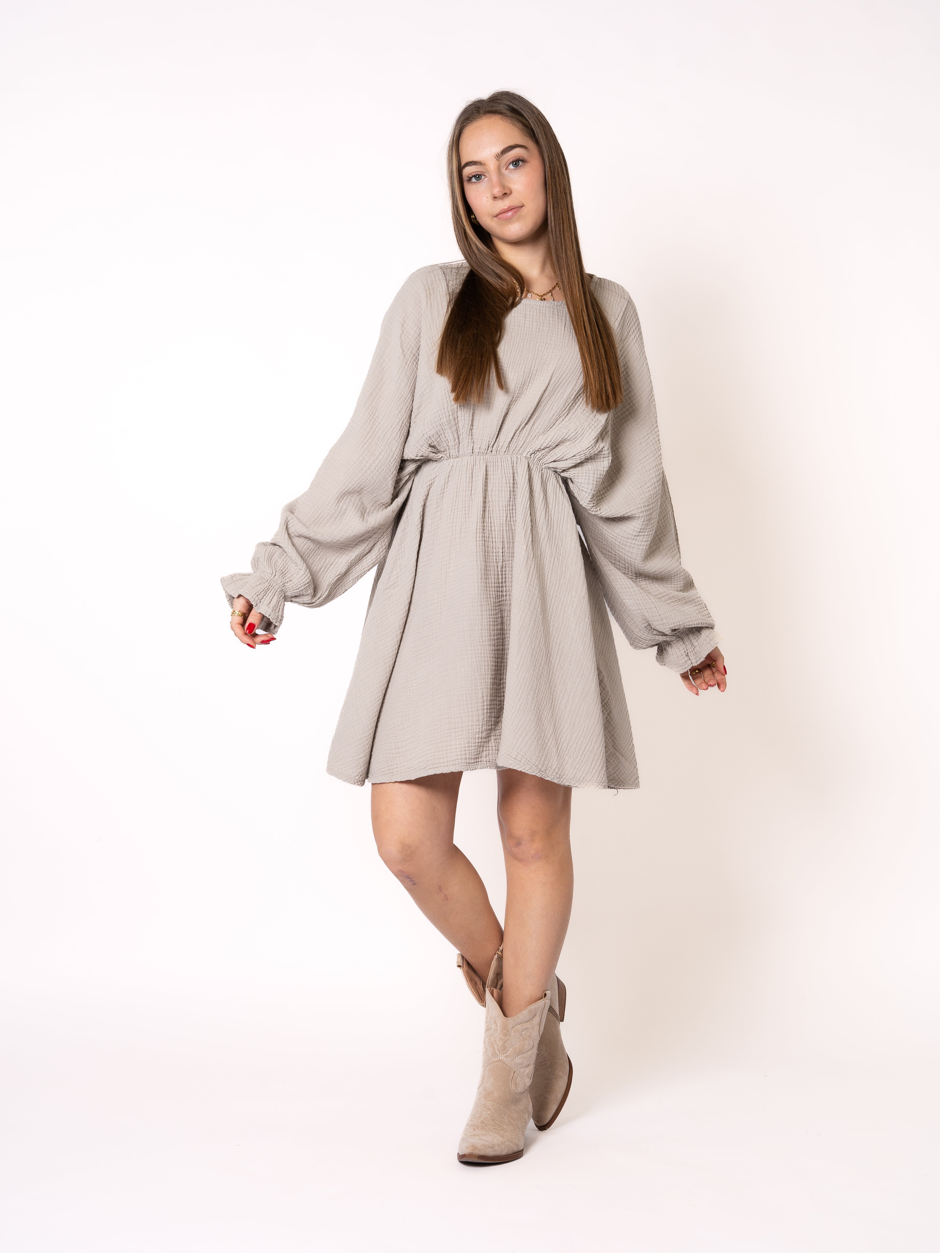 Musselin Minidress - Beige