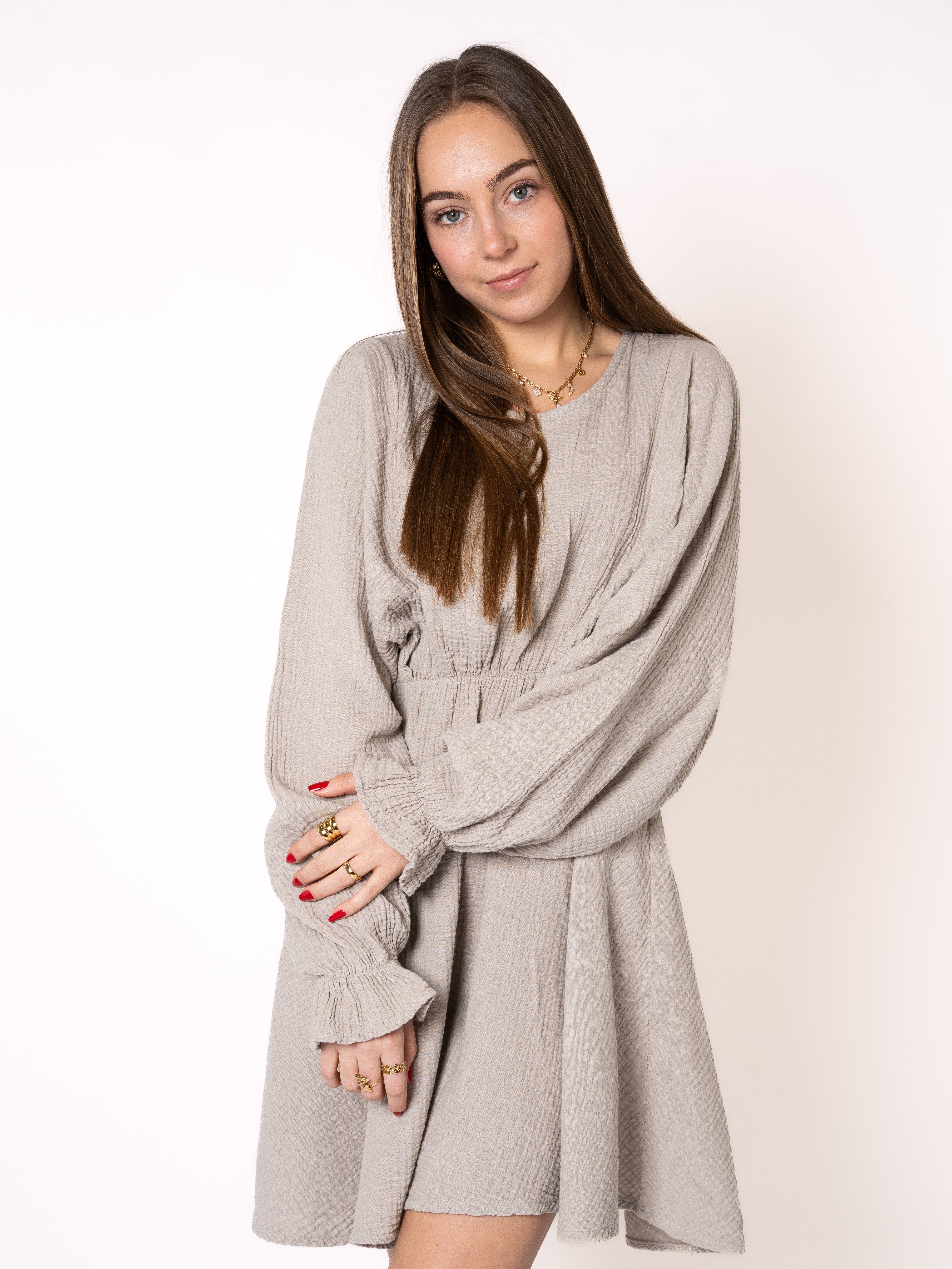 Musselin Minidress - Beige