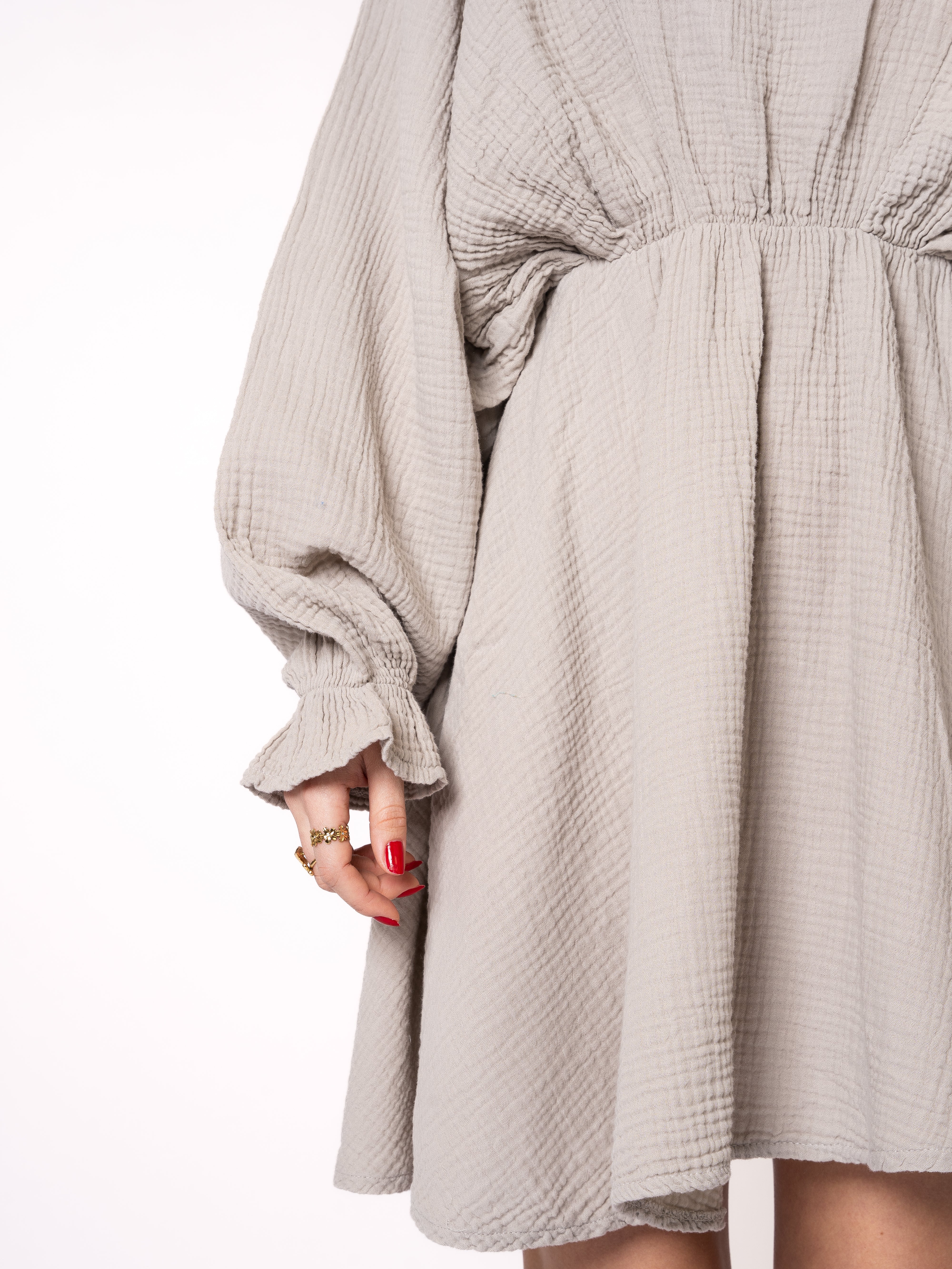 Musselin Minidress - Beige
