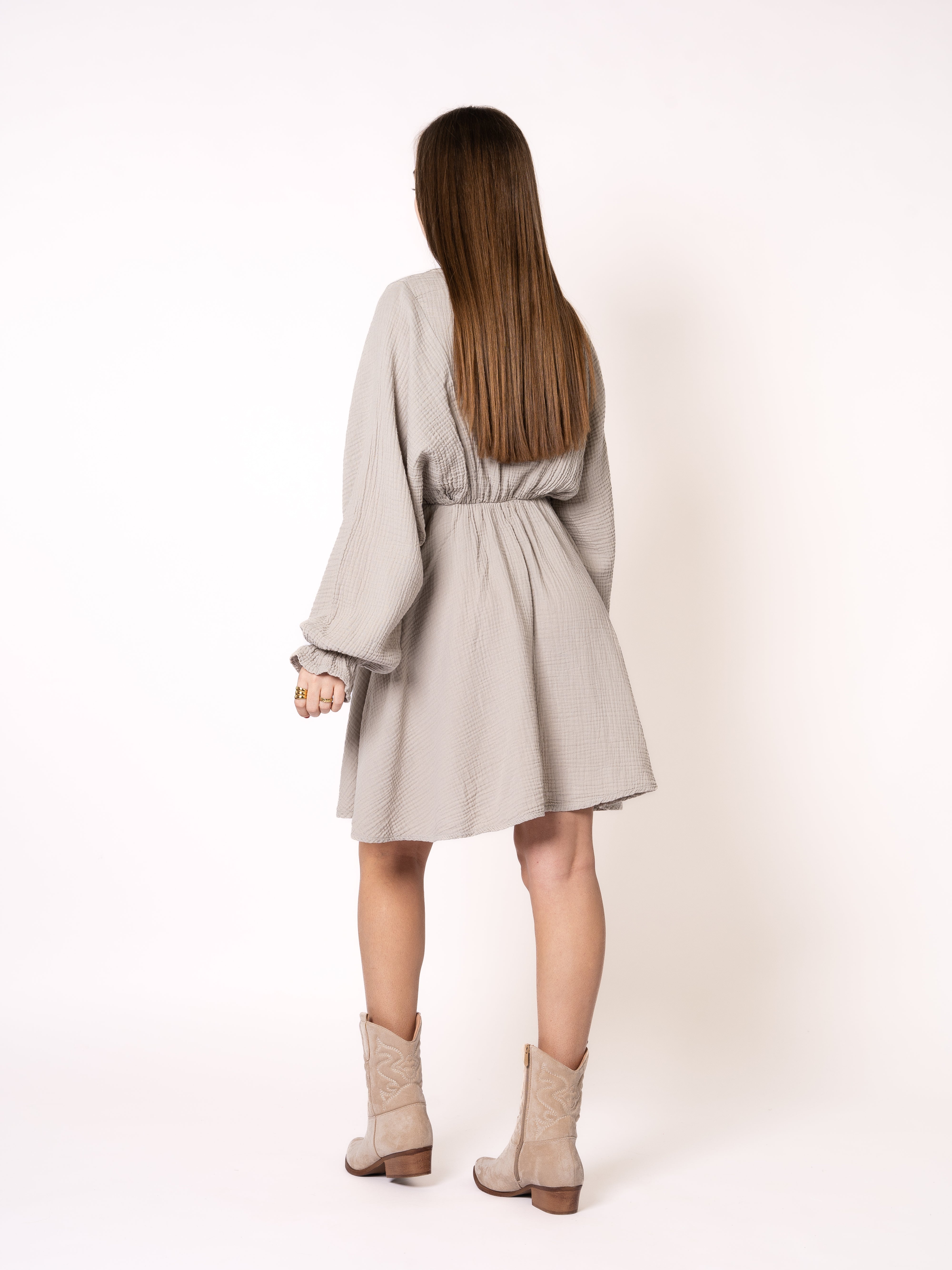 Musselin Minidress - Beige
