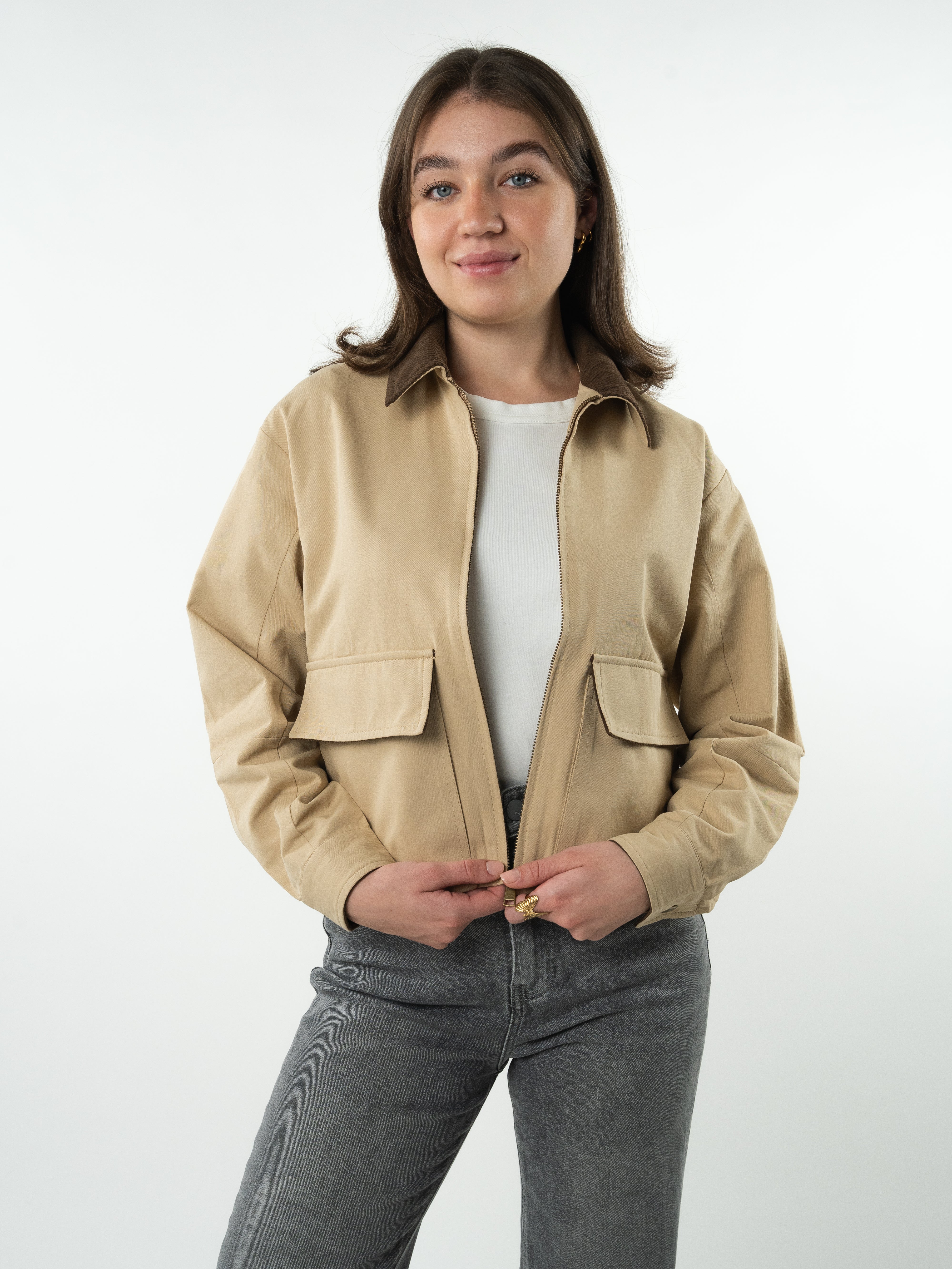 Canvas Cord Linen Jacket - Light Ocker