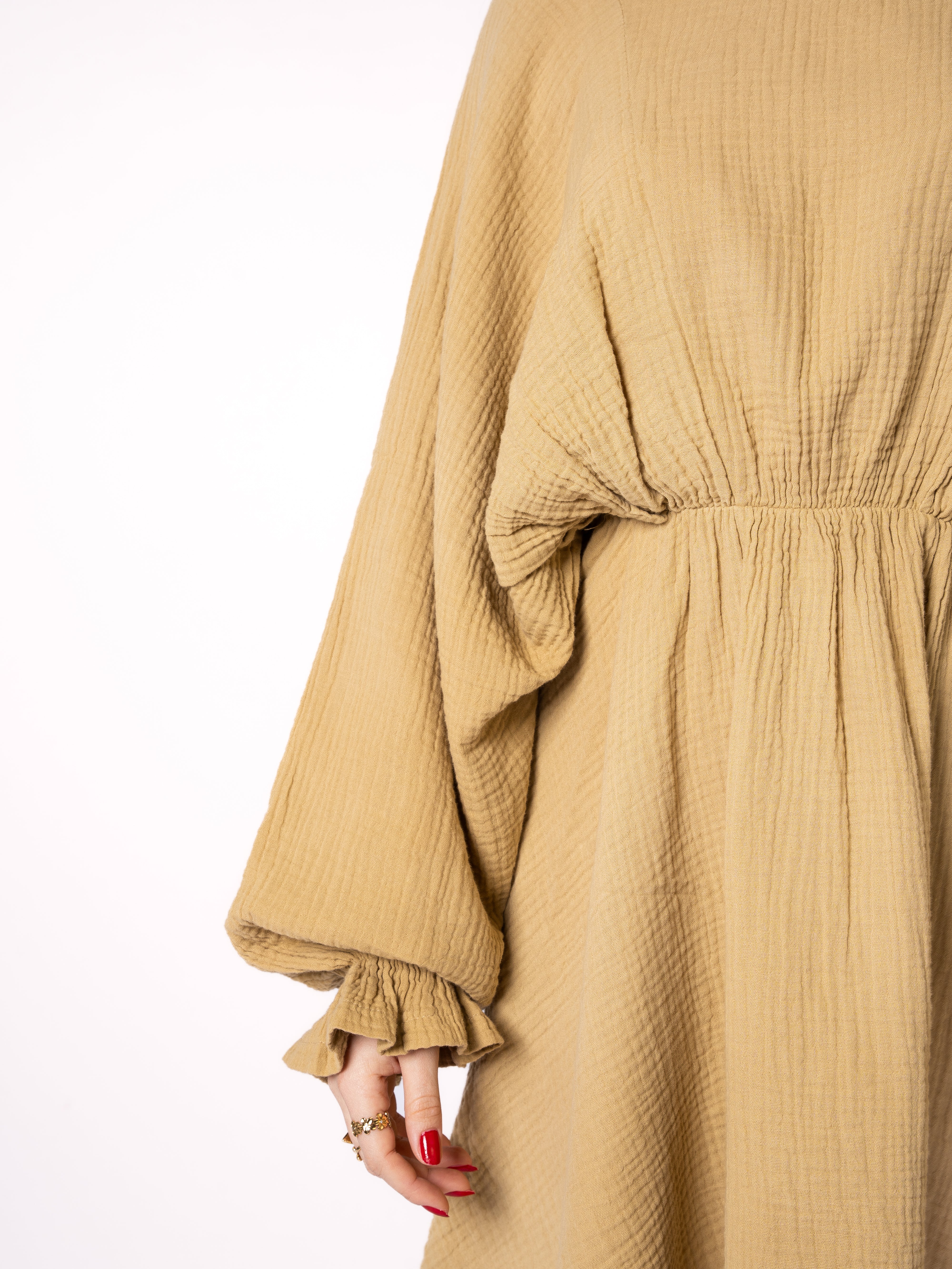 Musselin Minidress - Senfgelb