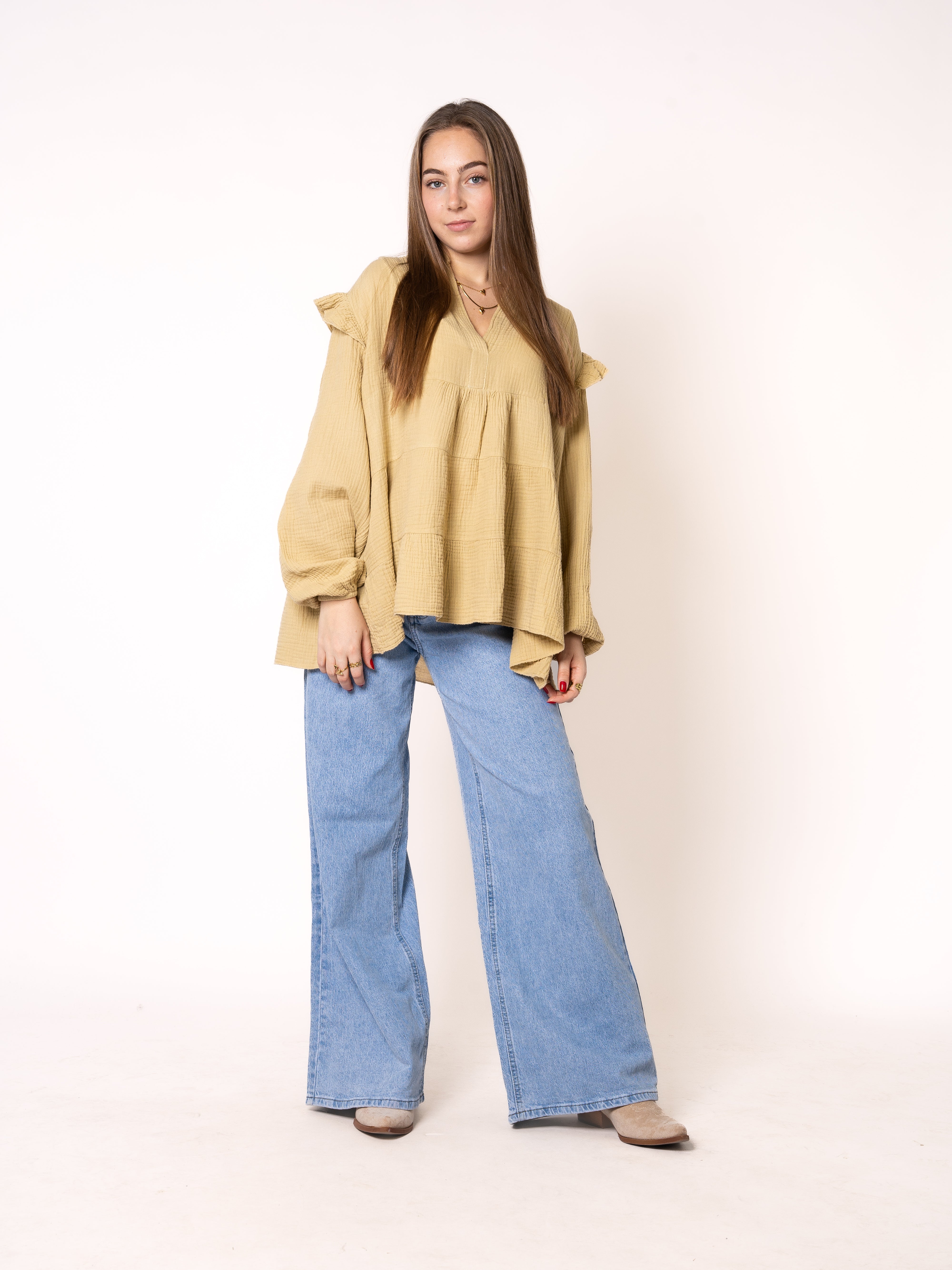Musselinbluse Cecilia - Senfgelb