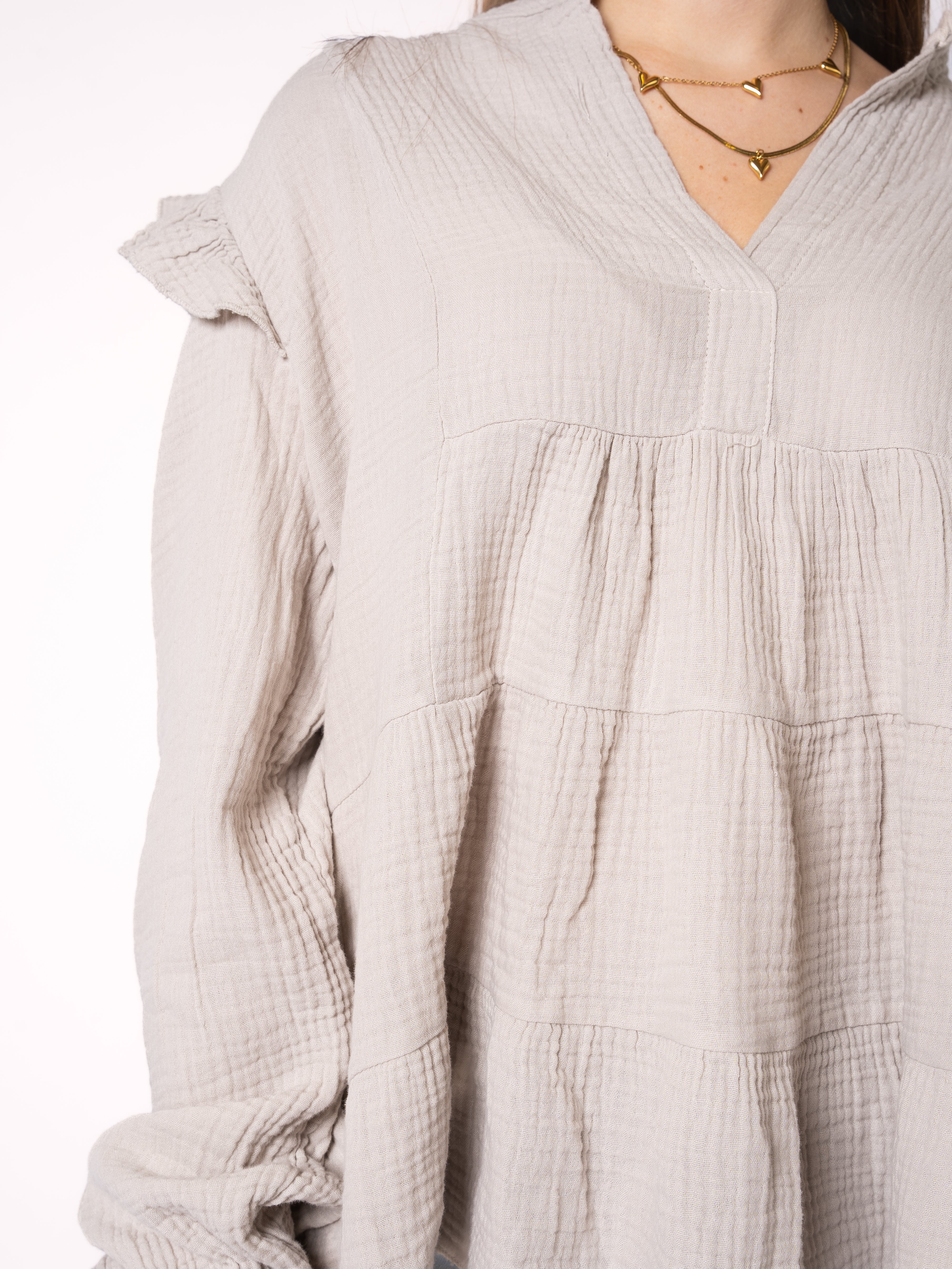 Musselinbluse Cecilia - Beige