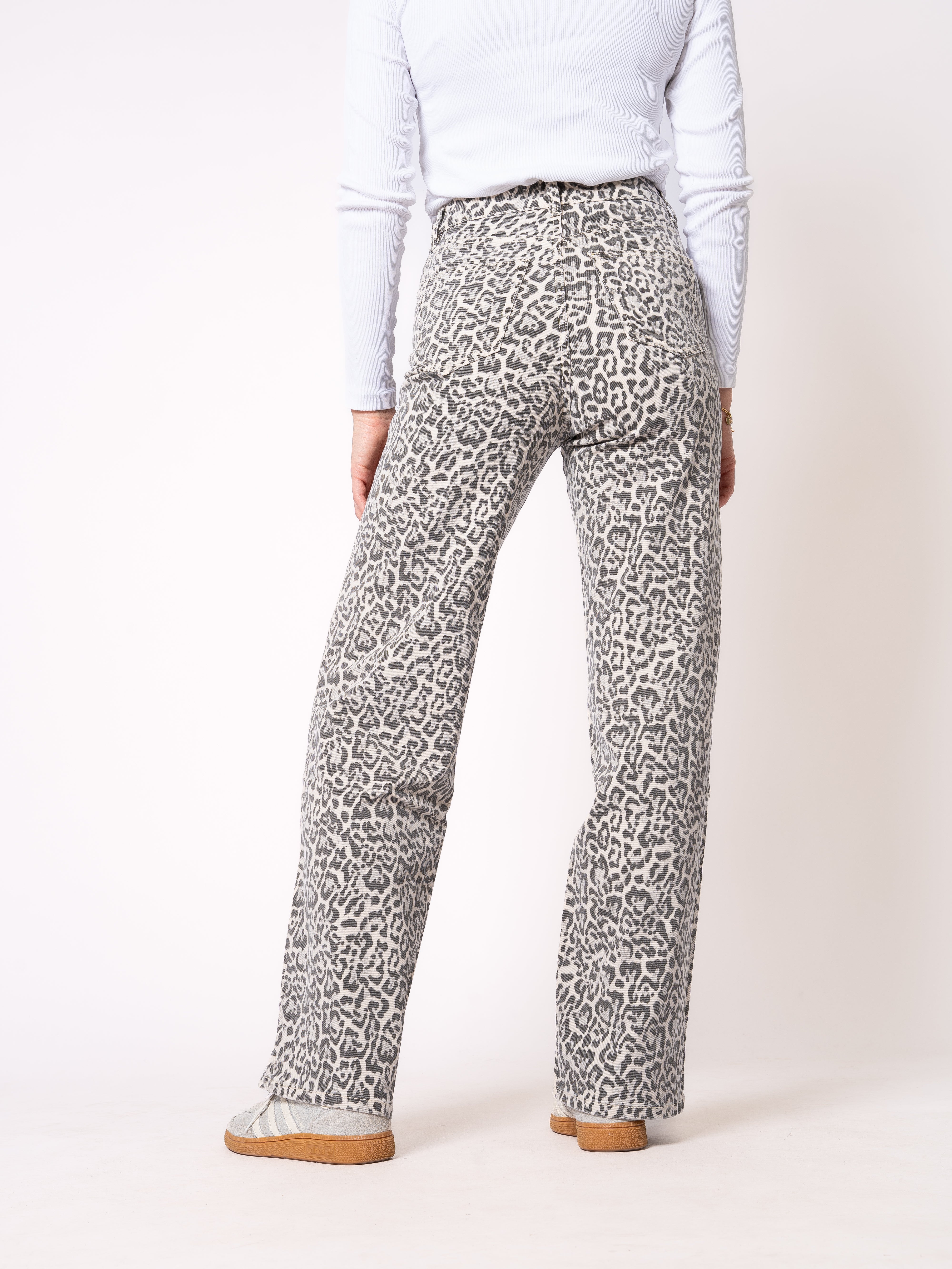 Wide Leg Jeans Leo - Grau