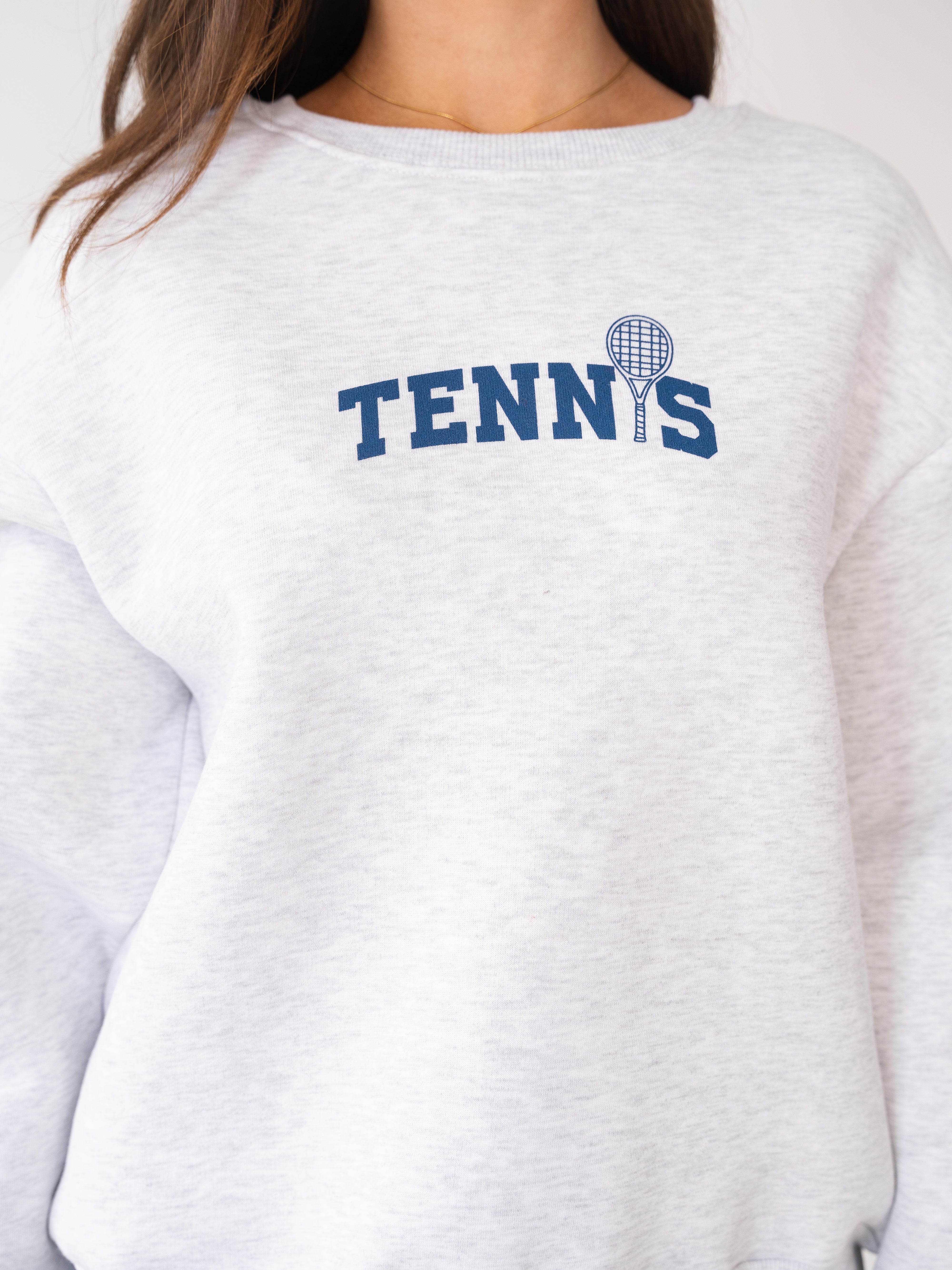 Basic Sweater Tennis - Hellgrau