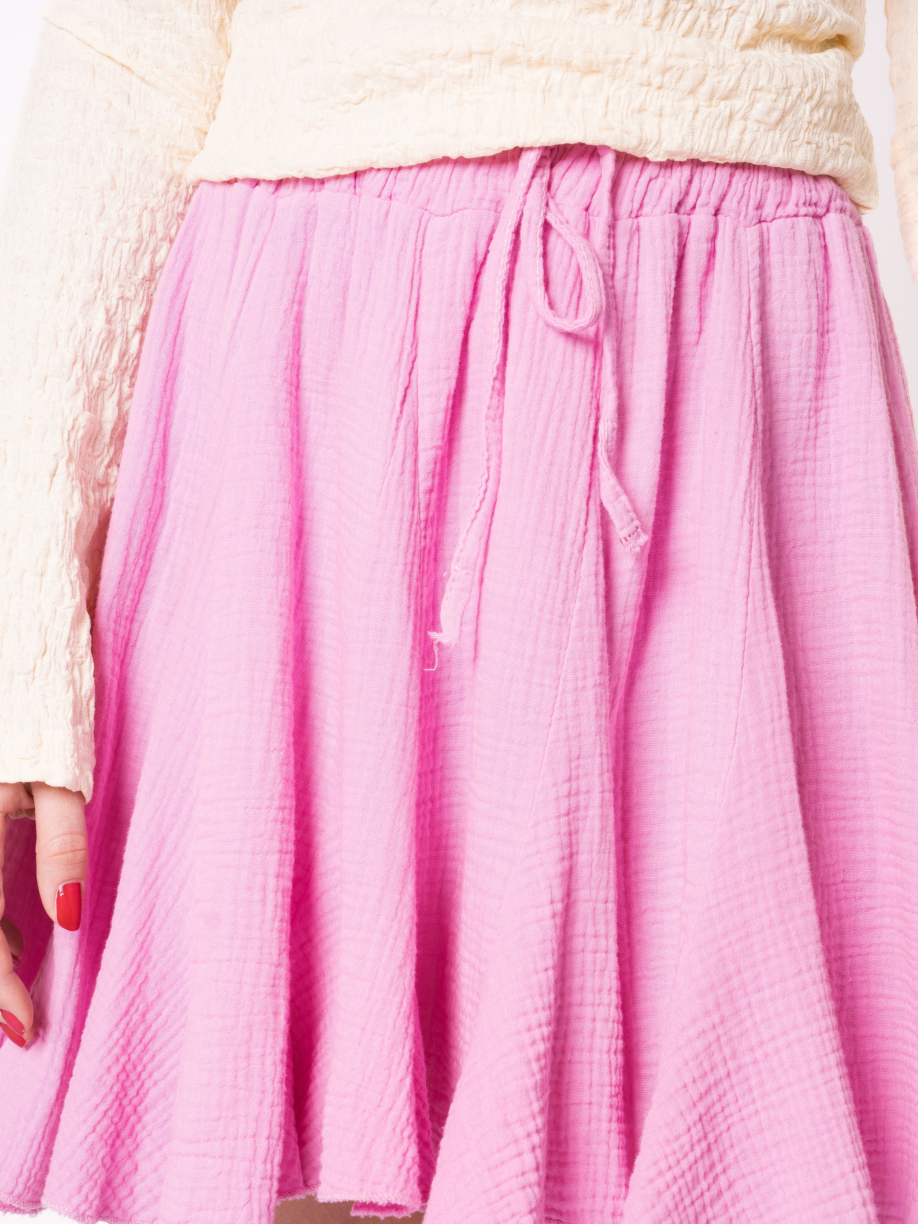 Cotton Miniskirt Alma - Pink