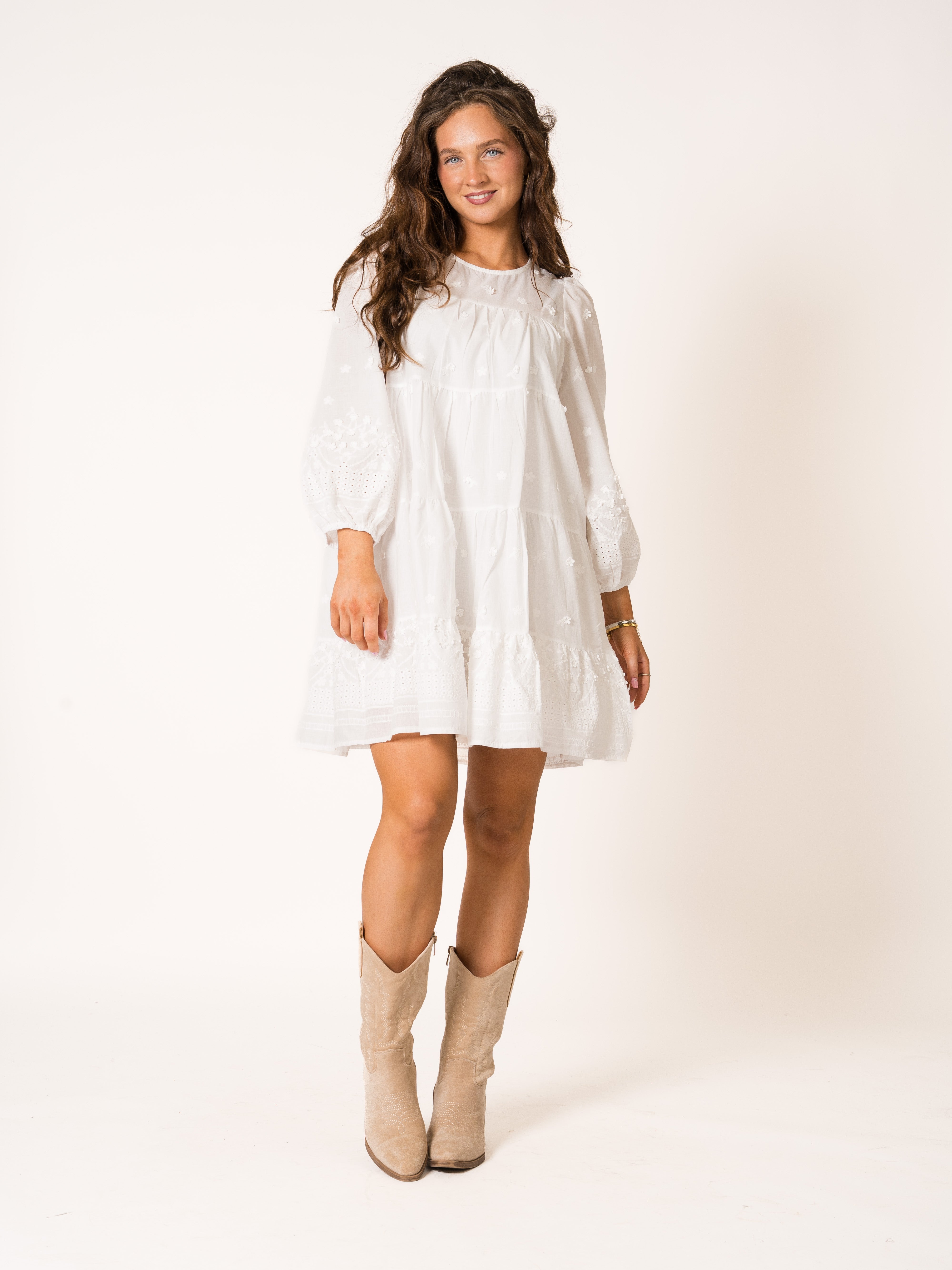 Flower Stitch Boho Hängerkleid