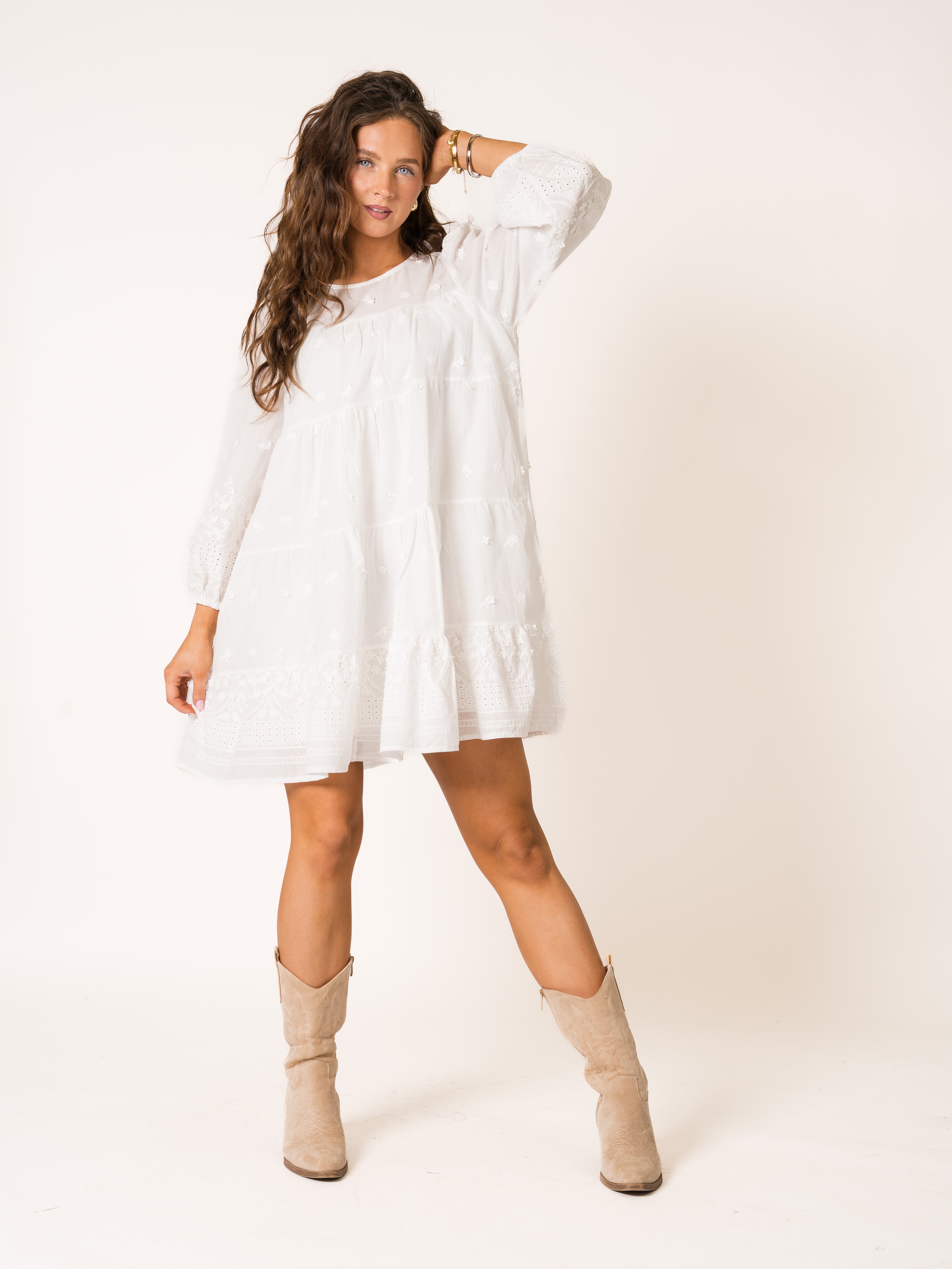 Flower Stitch Boho Hängerkleid