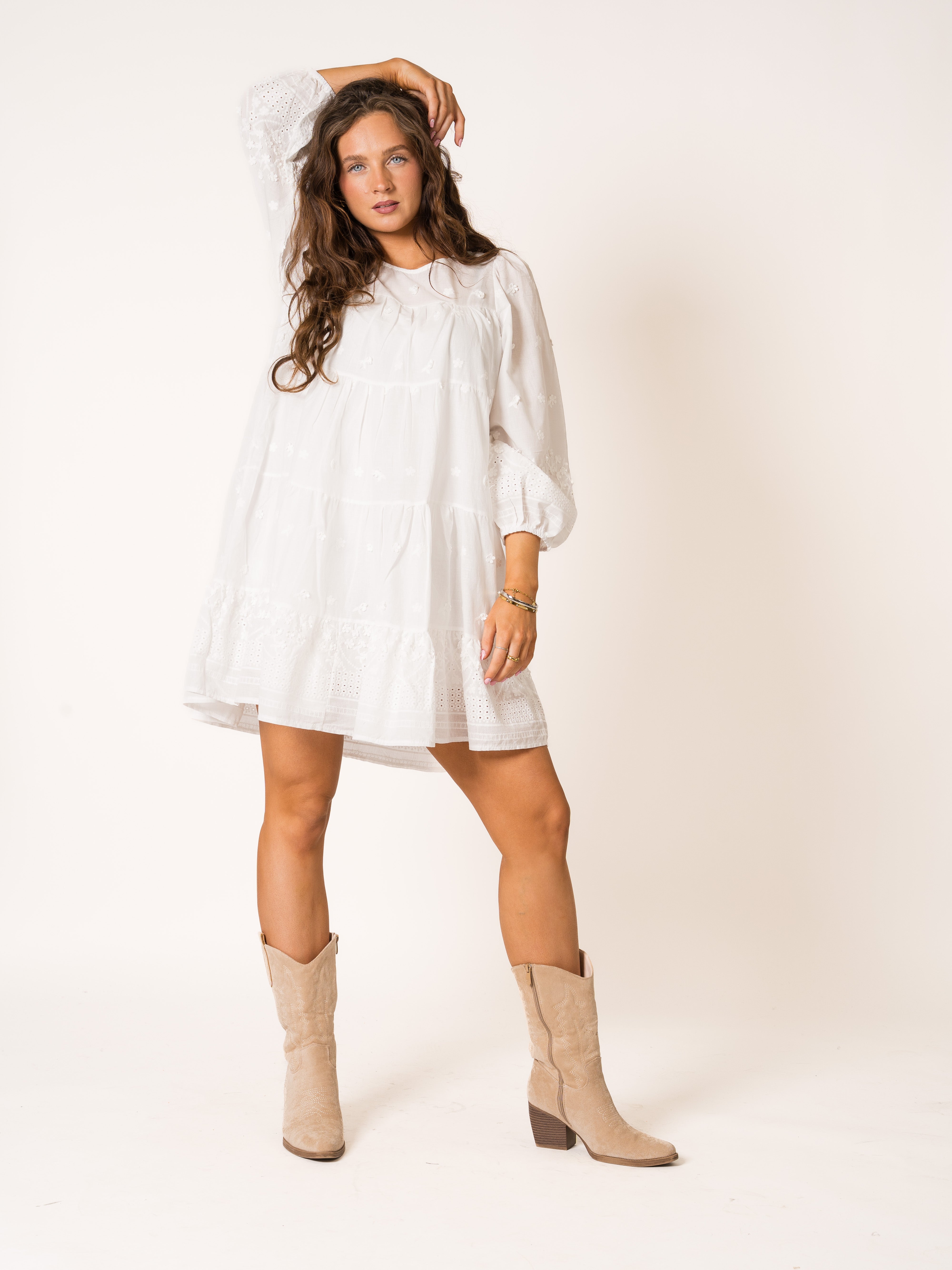Flower Stitch Boho Hängerkleid