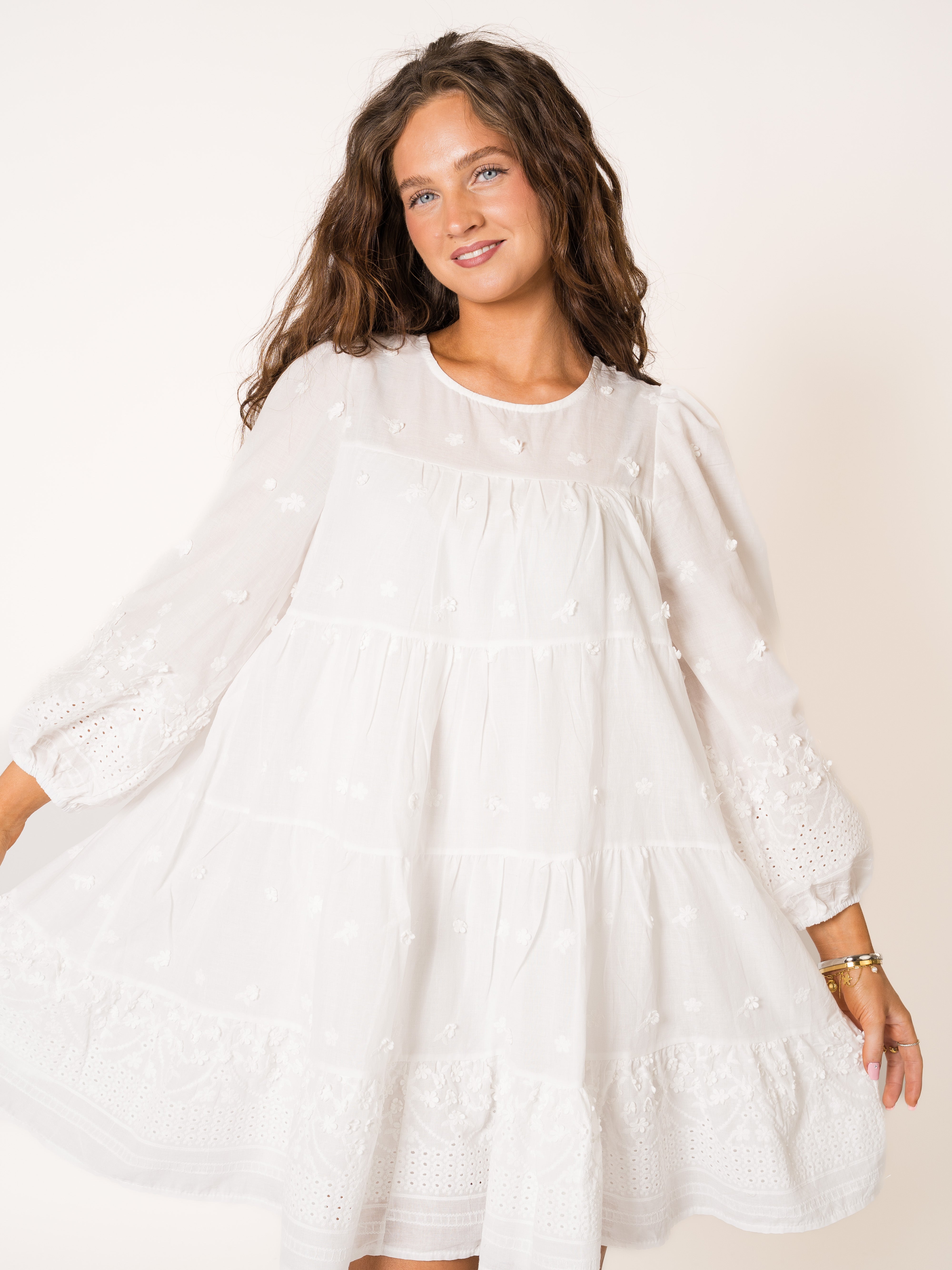 Flower Stitch Boho Hängerkleid