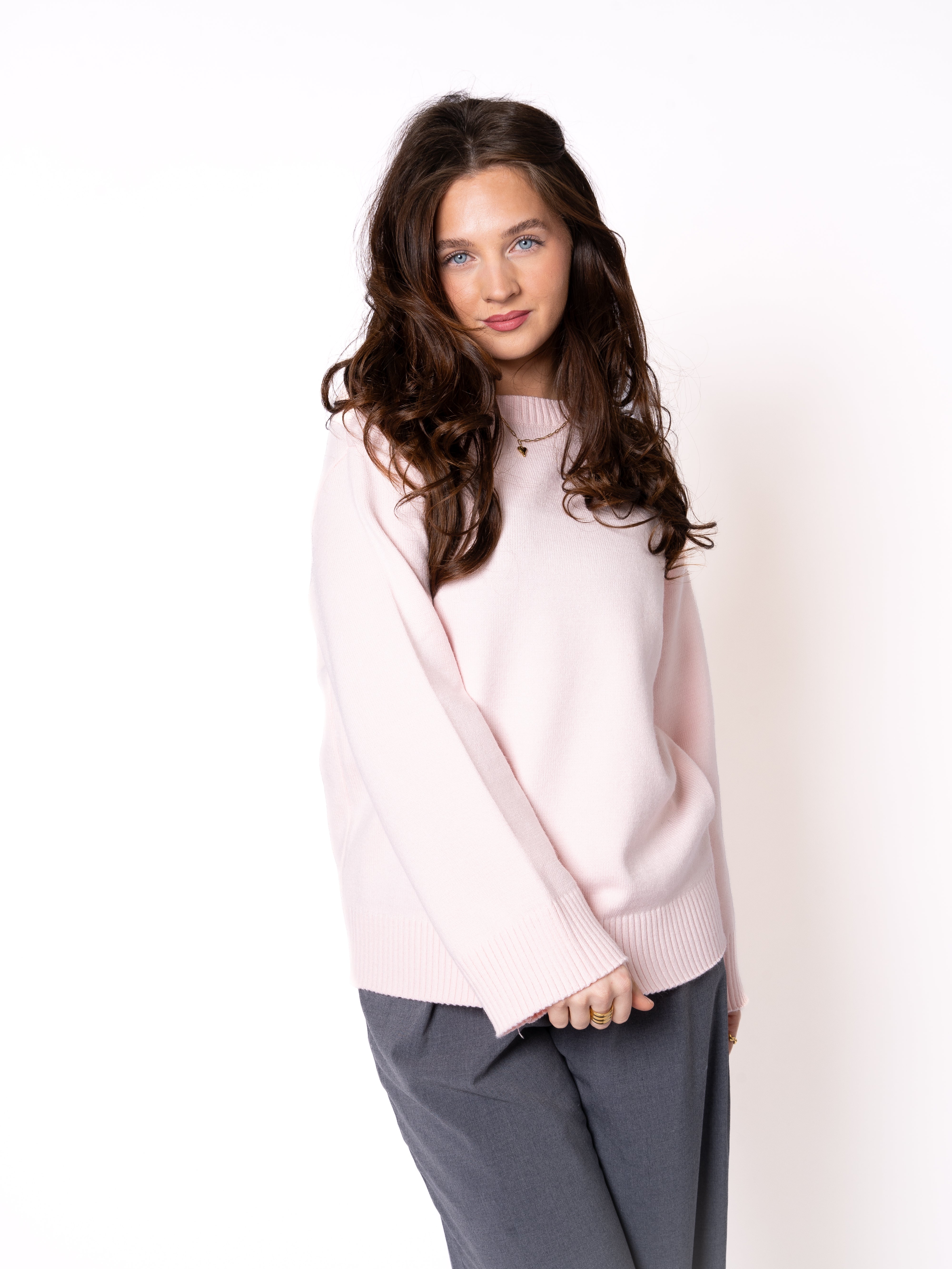 Basic Feinstrick Sweatshirt - Rosa