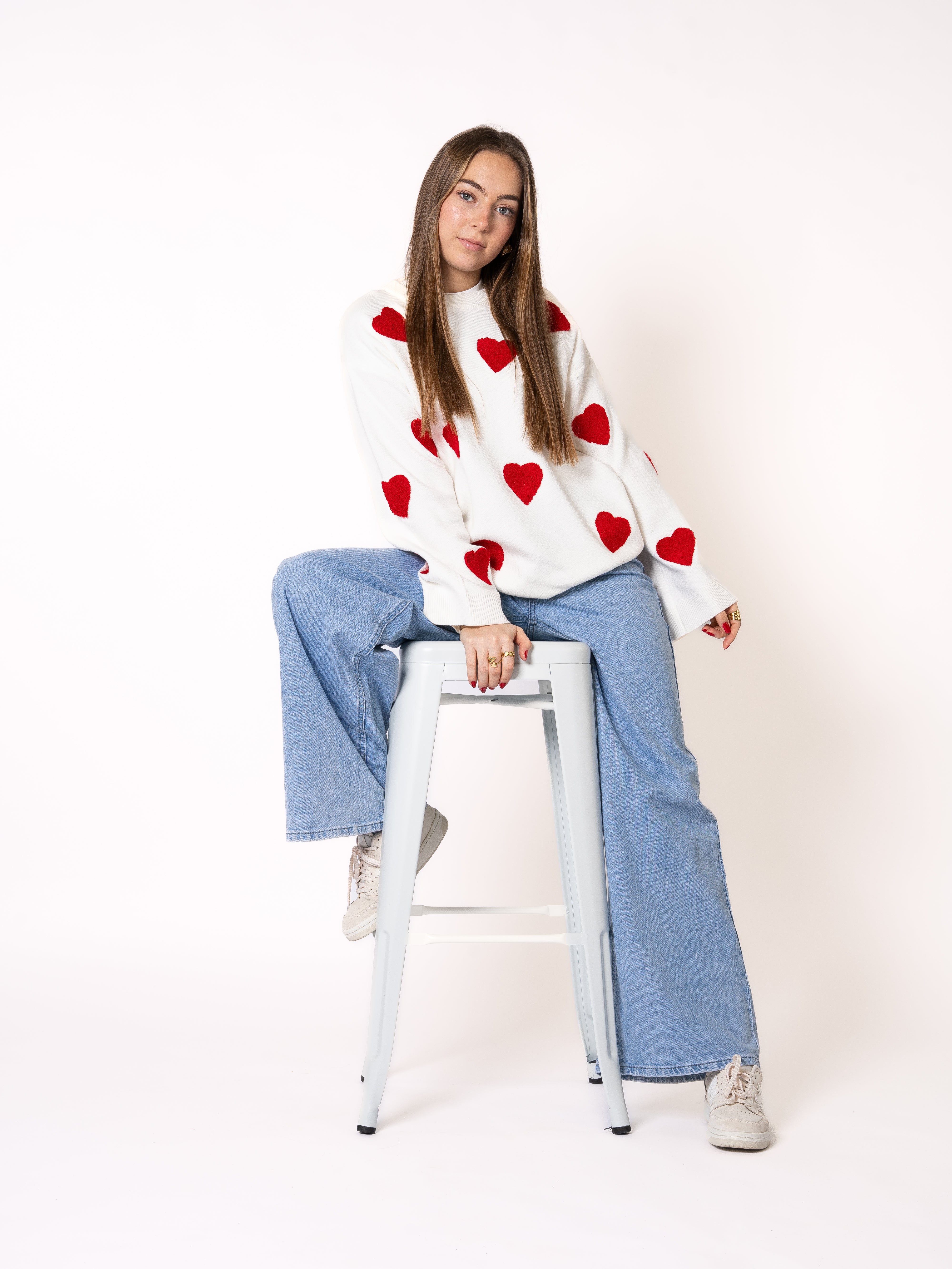 Love Shake Feinstrick Sweatshirt - Weiß