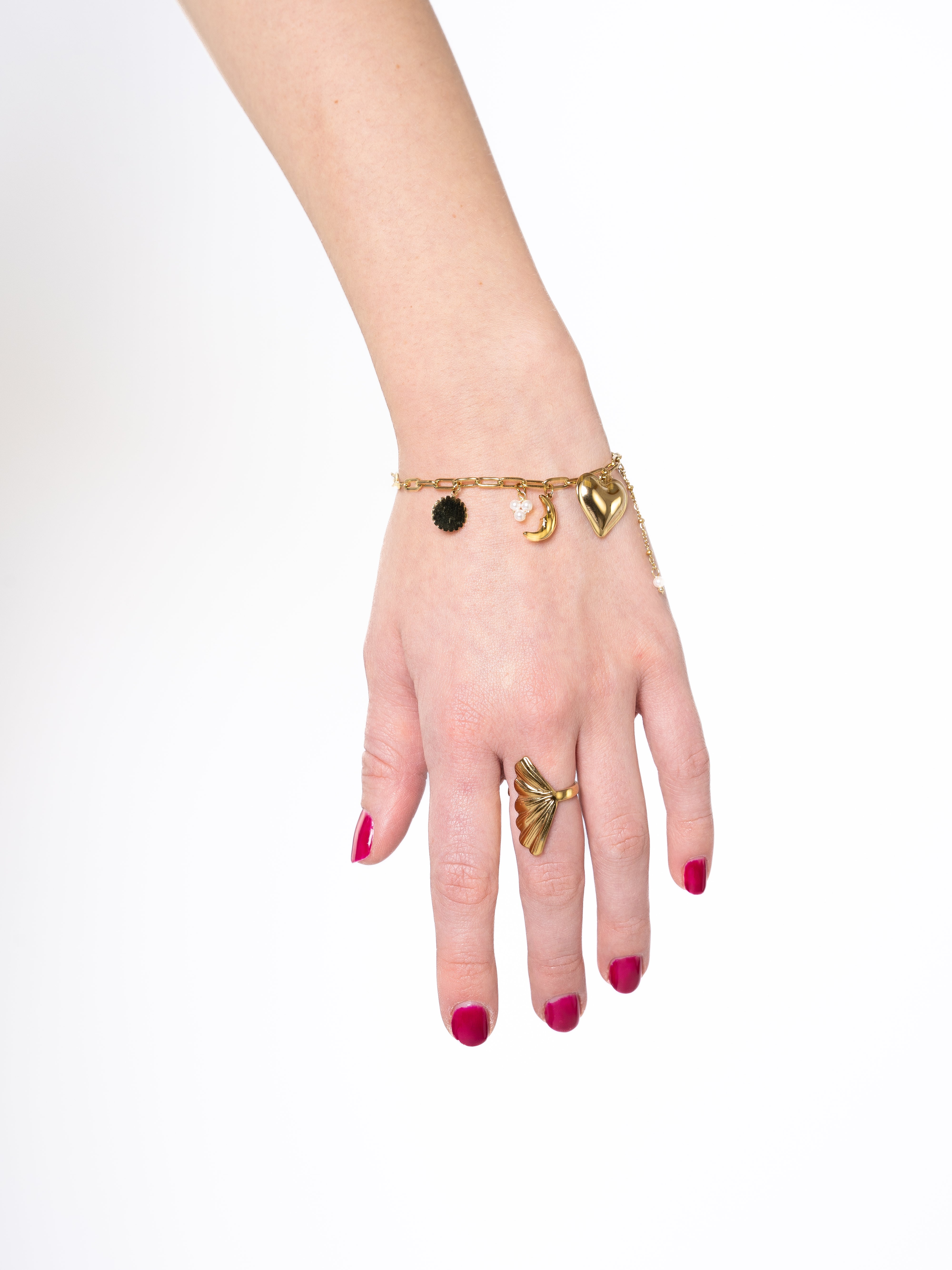 Charms Armband Tara  – Gold Silber