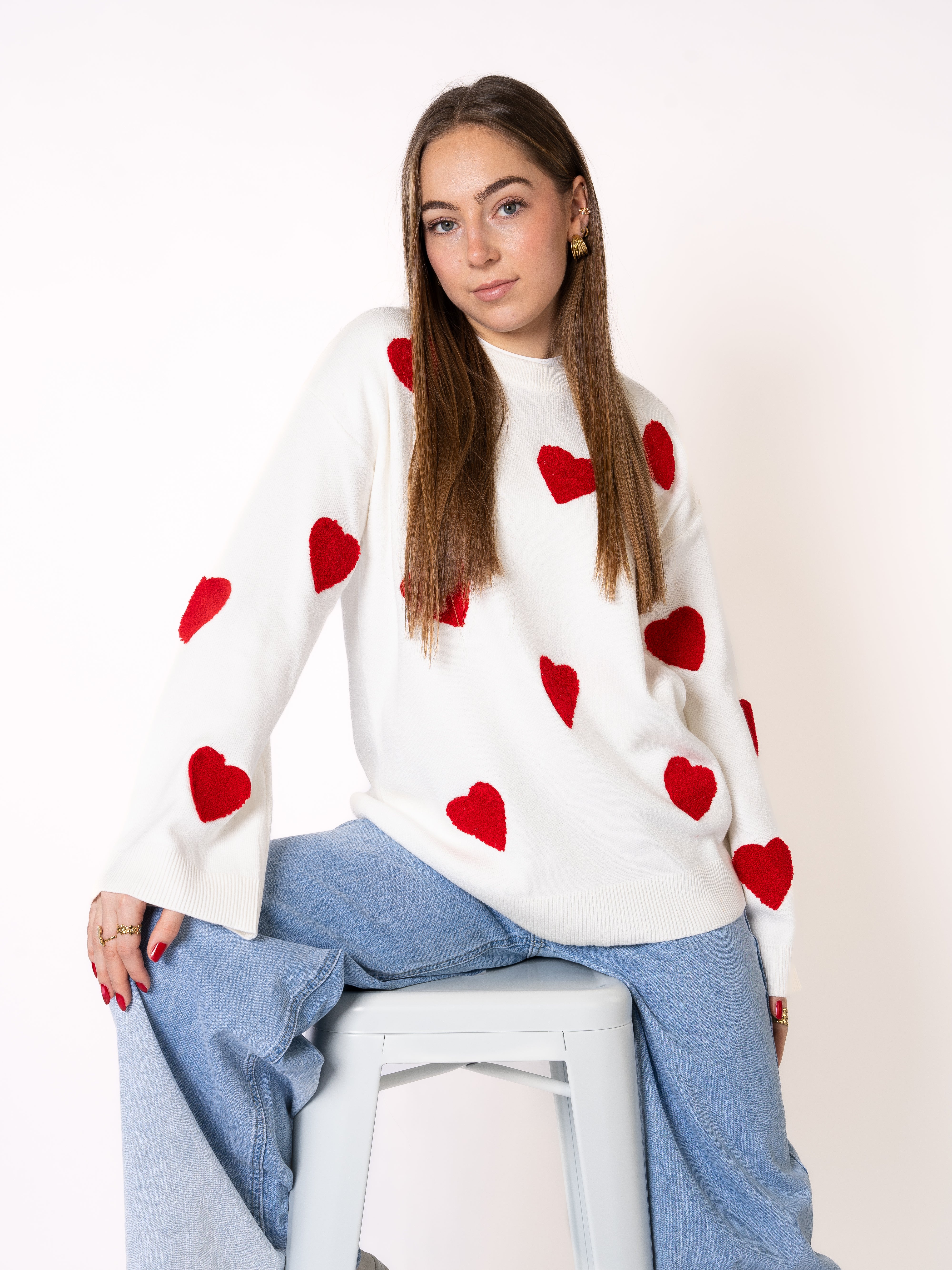 Love Shake Feinstrick Sweatshirt - Weiß