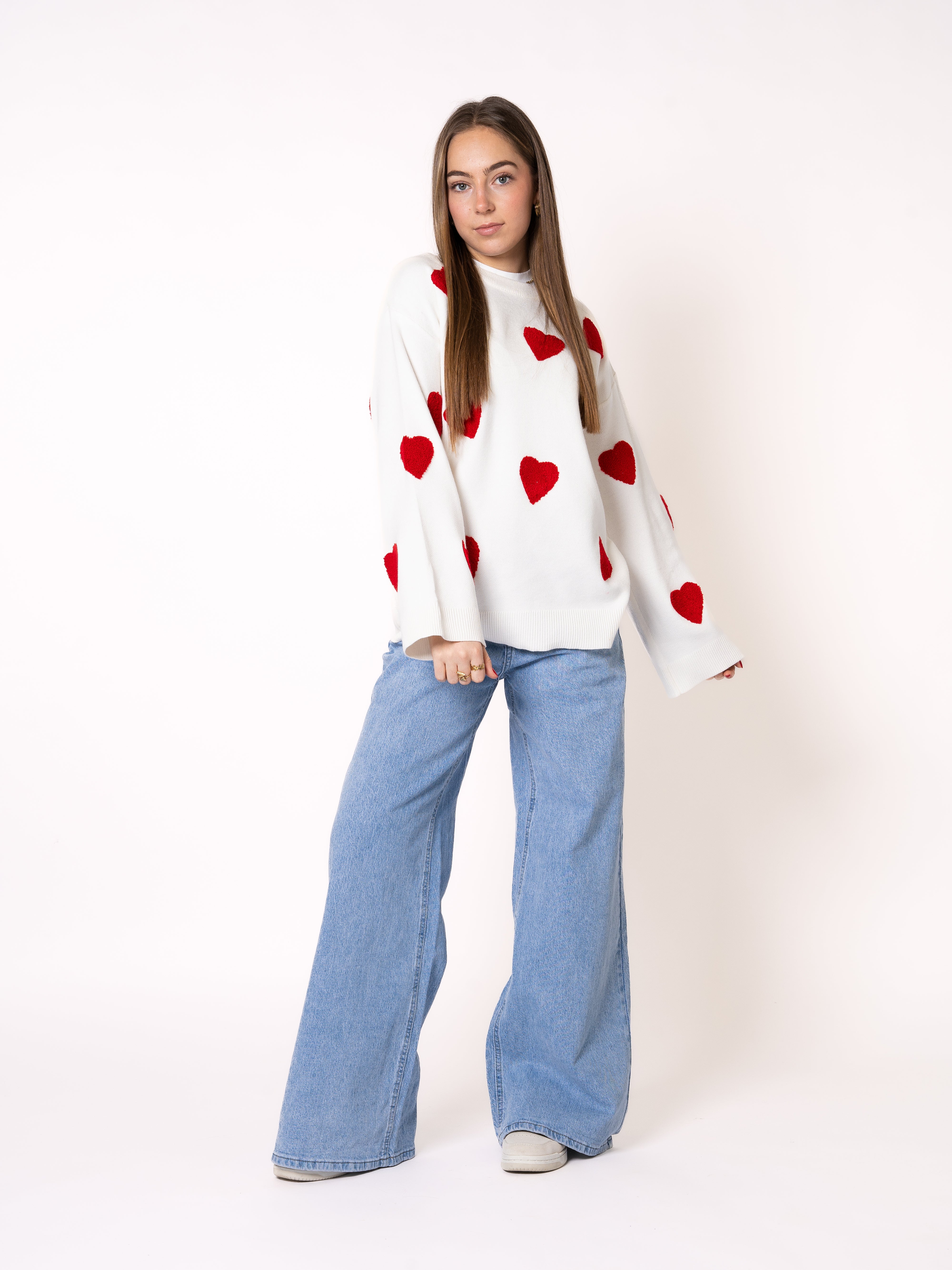 Love Shake Feinstrick Sweatshirt - Weiß