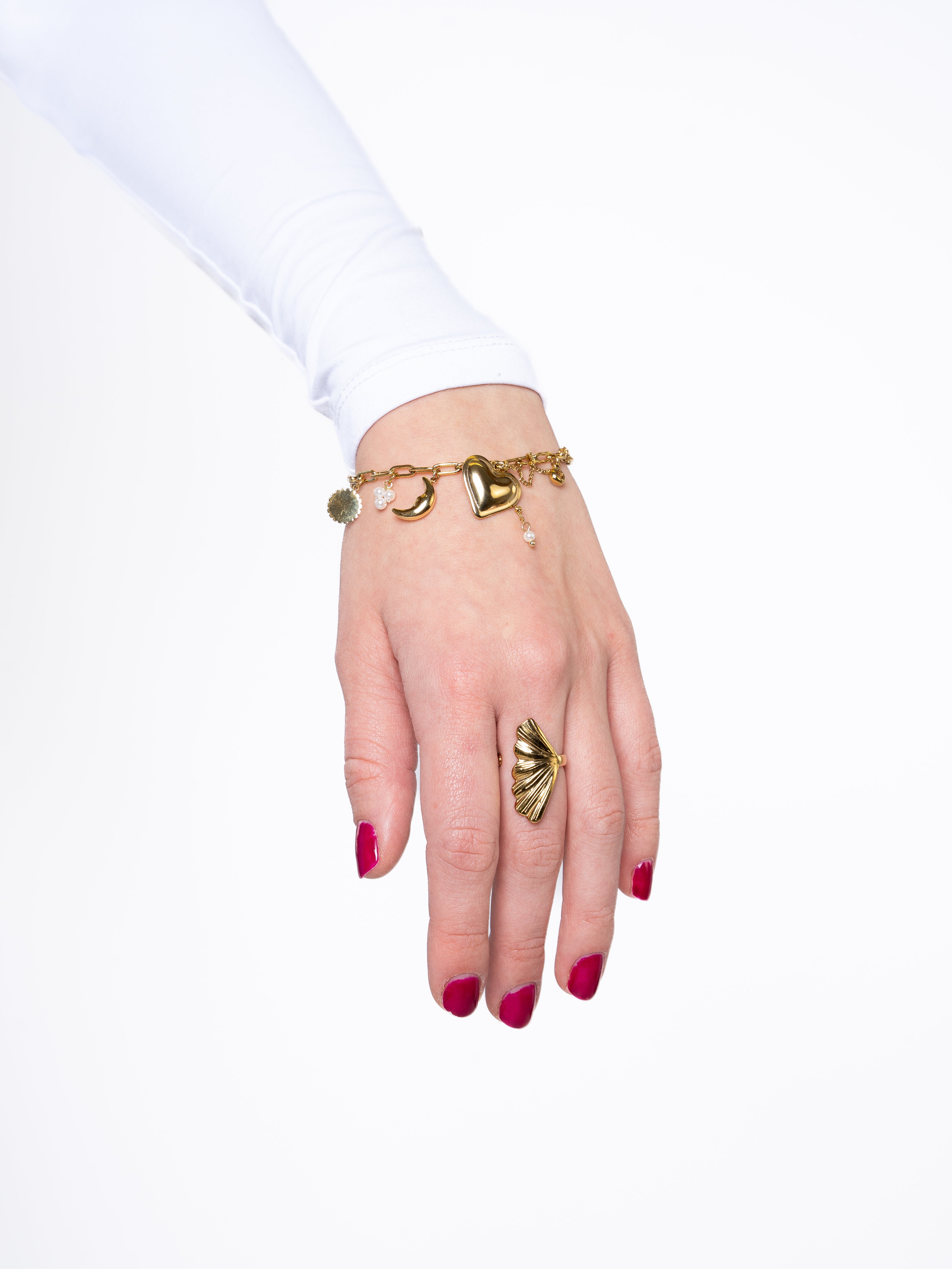 Charms Armband Tara  – Gold Silber