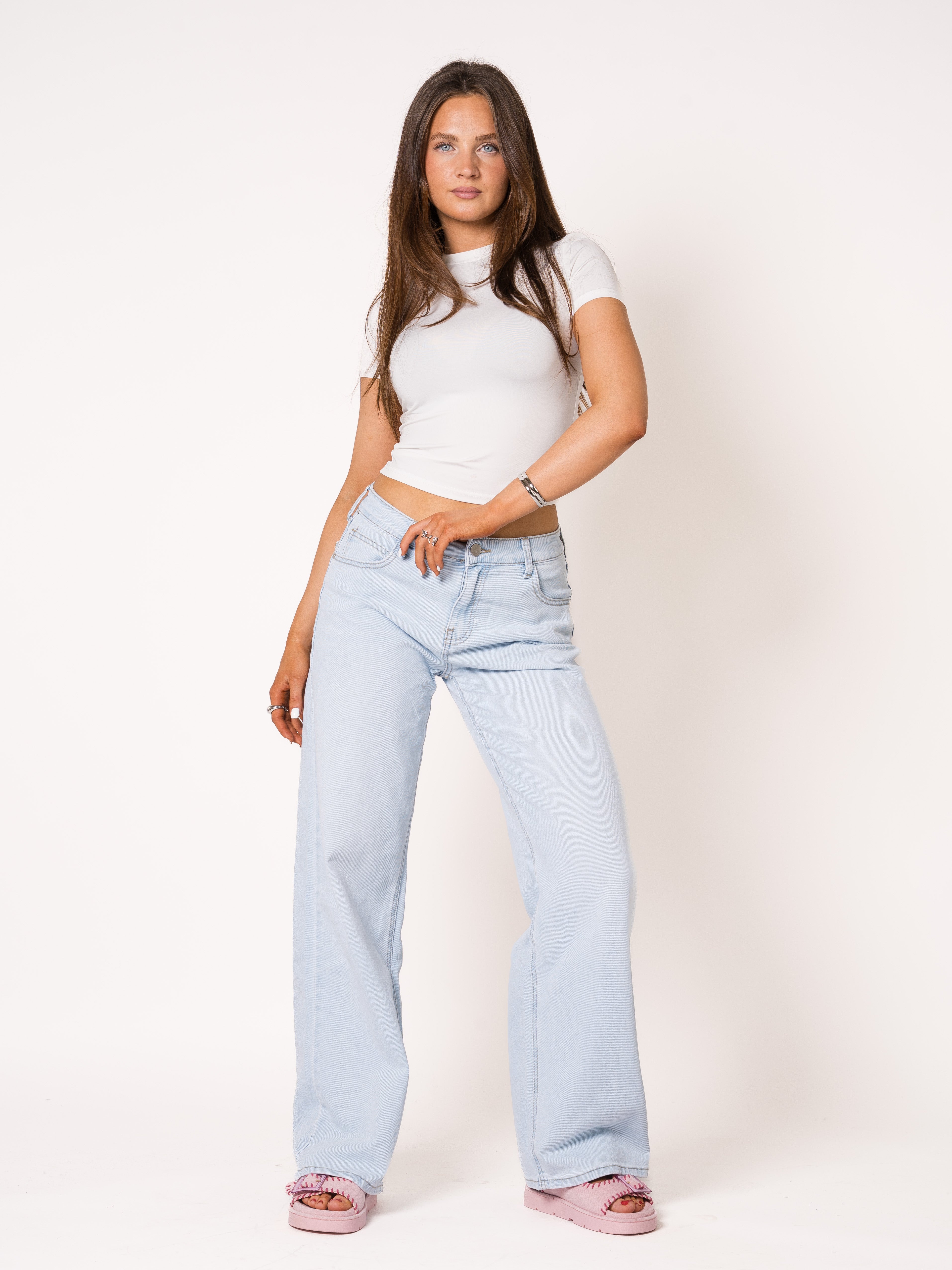Mid Waist Relaxed Oversized Wide Leg
