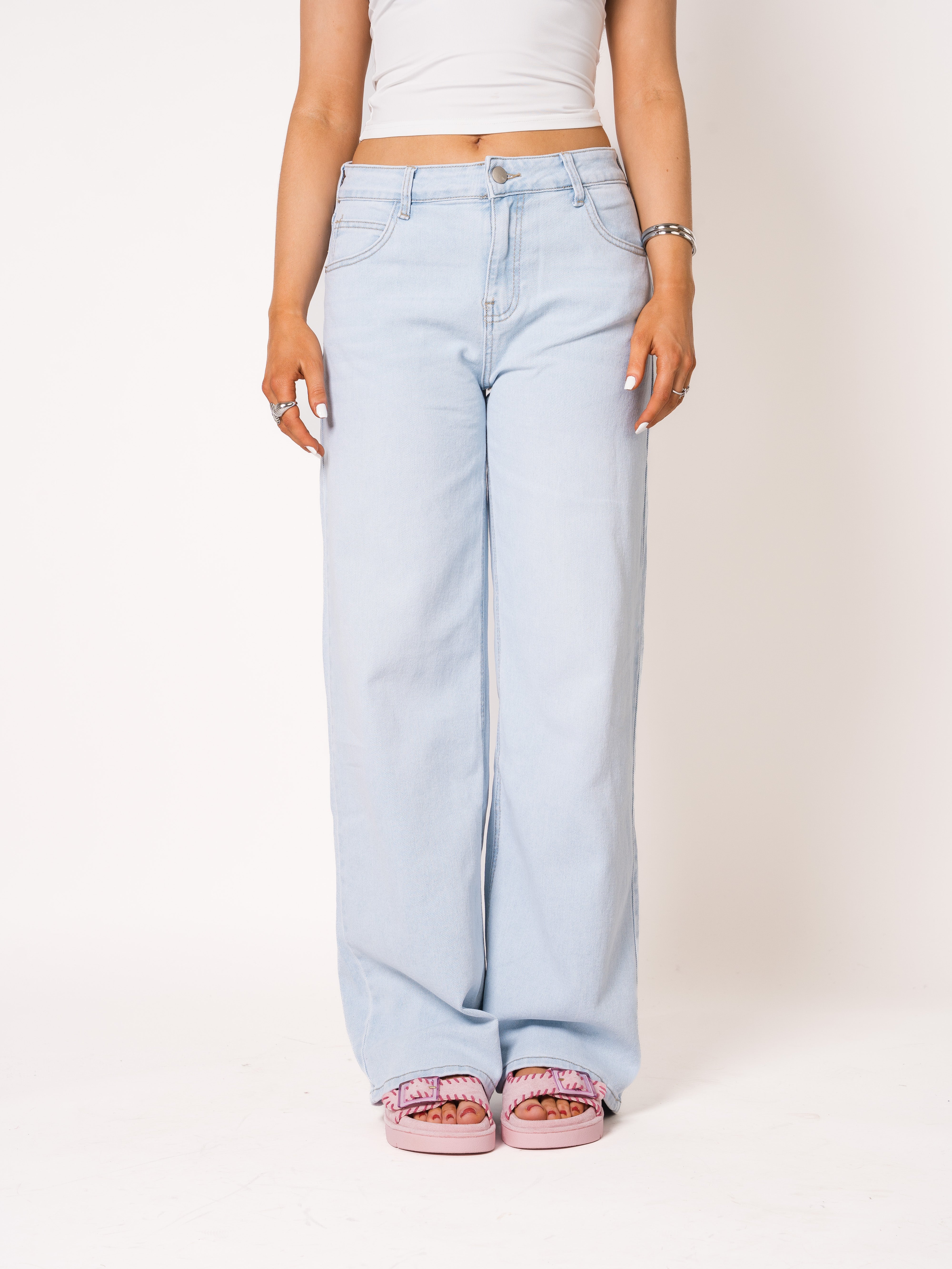 Mid Waist Relaxed Oversized Wide Leg