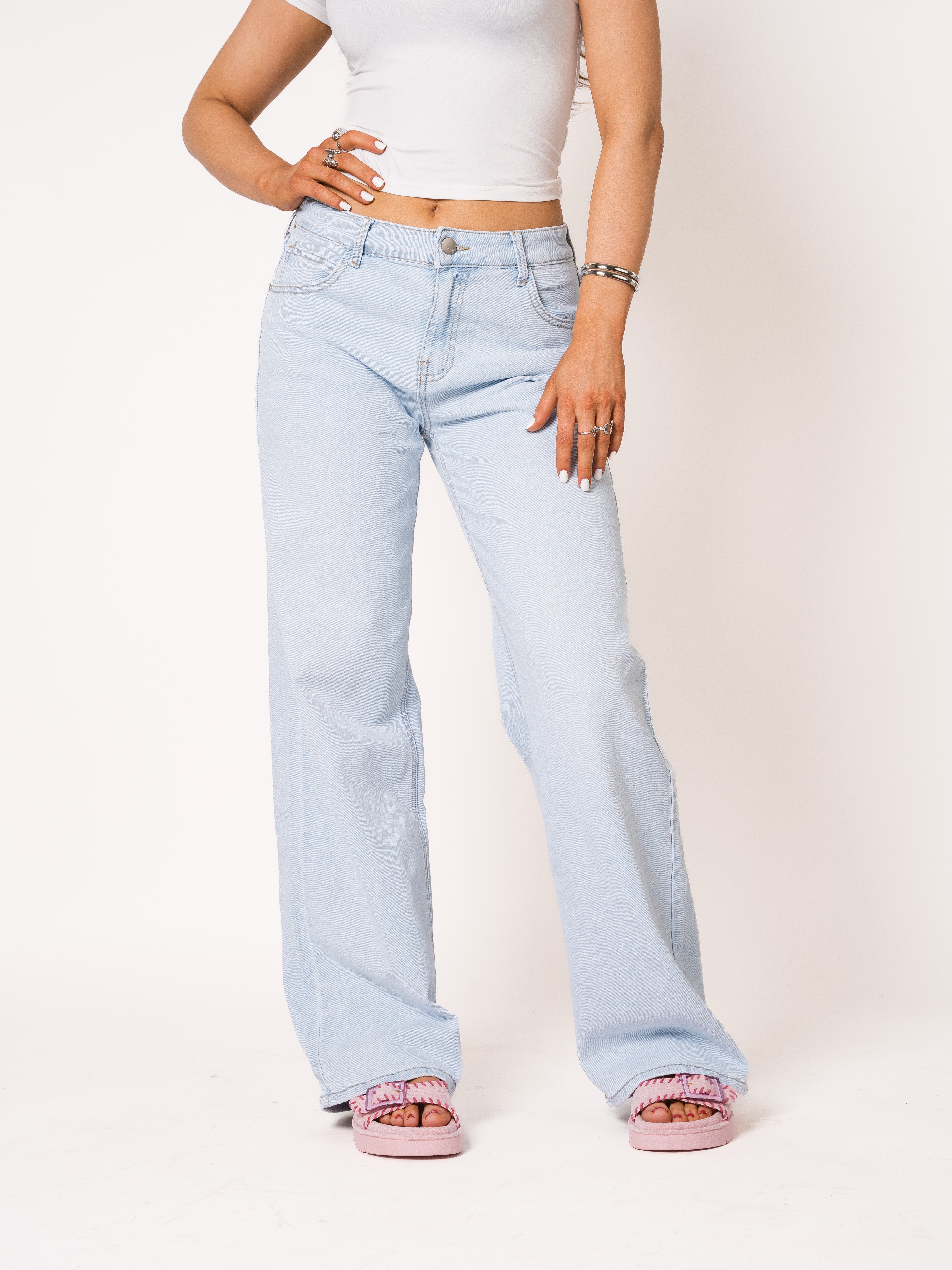 Mid Waist Relaxed Oversized Wide Leg