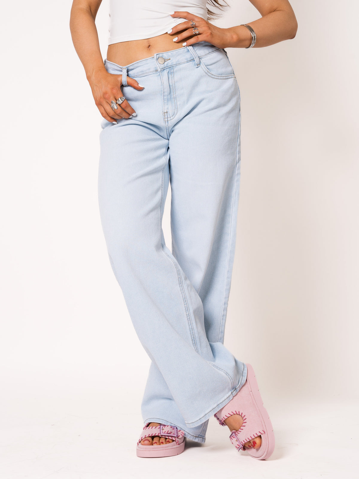 Mid Waist Relaxed Oversized Wide Leg