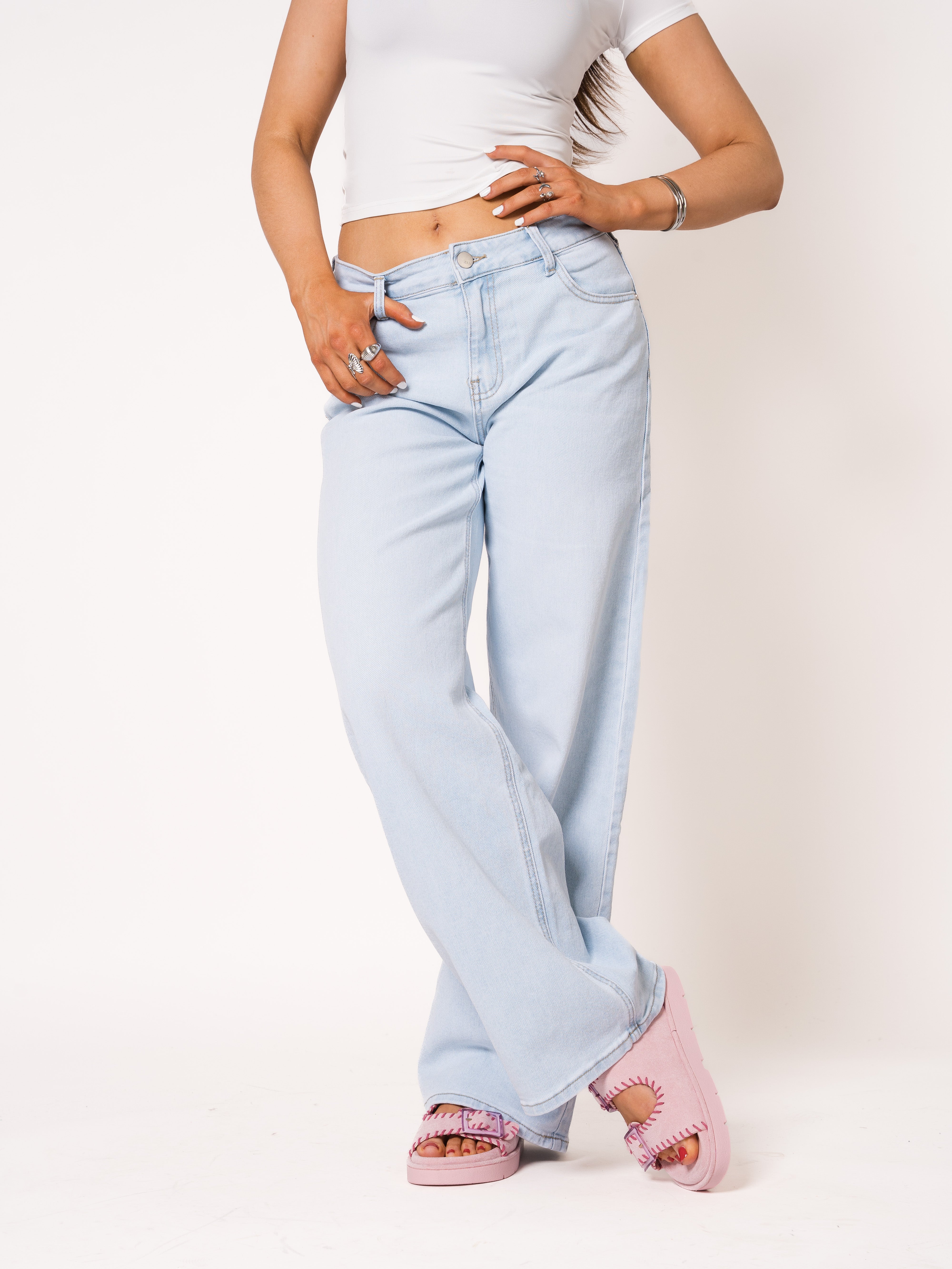 Mid Waist Relaxed Oversized Wide Leg