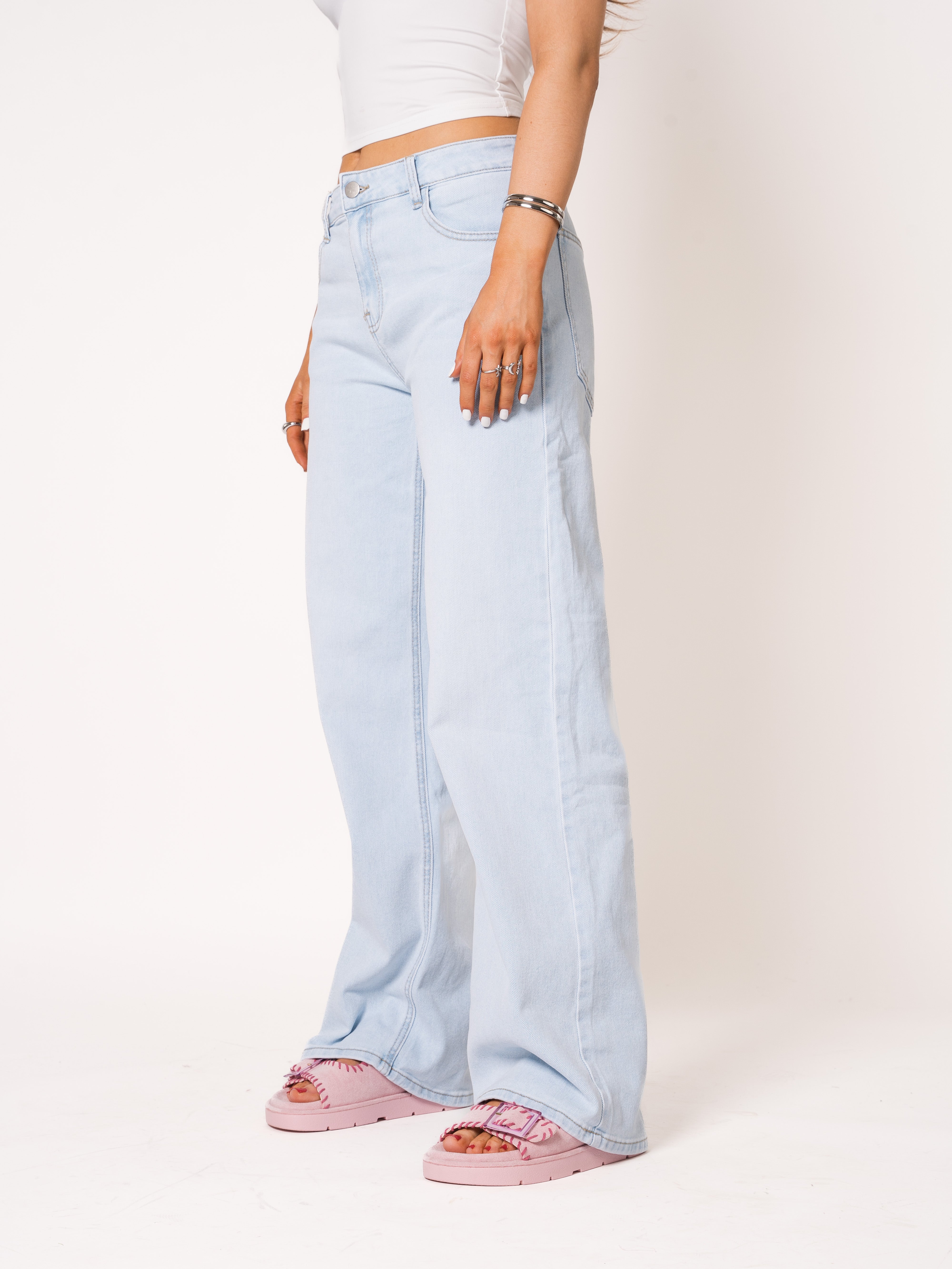 Mid Waist Relaxed Oversized Wide Leg