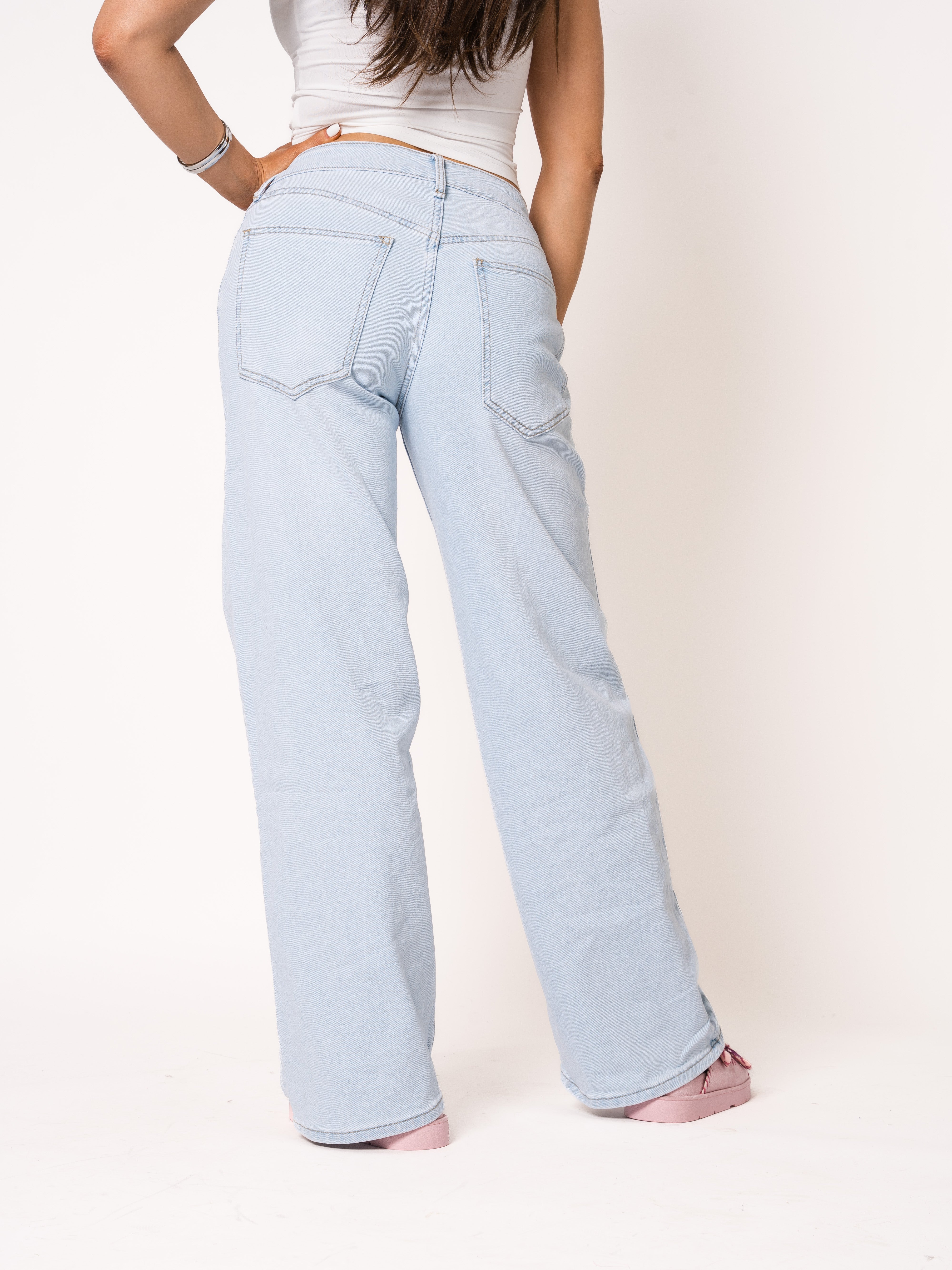 Mid Waist Relaxed Oversized Wide Leg