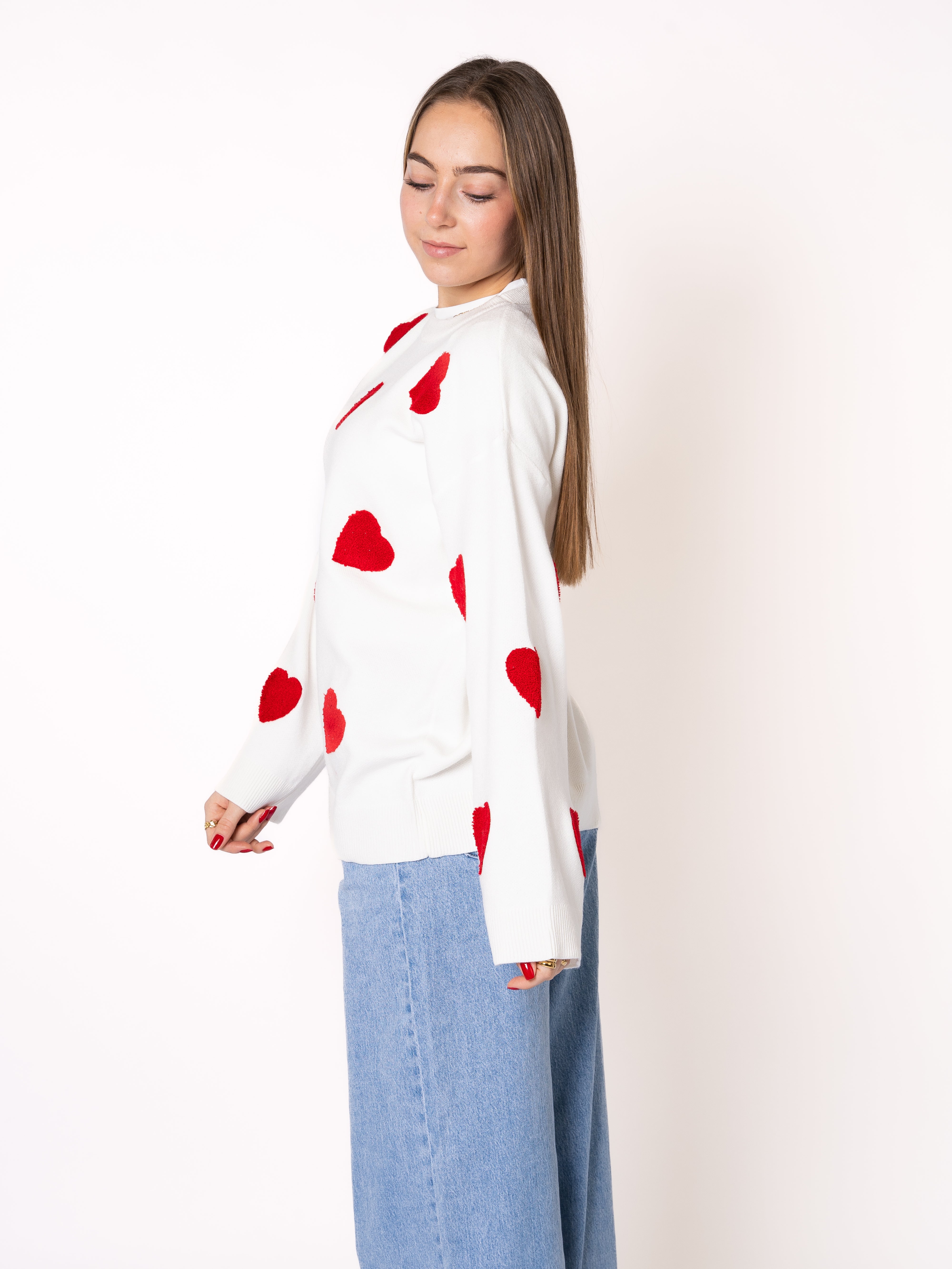 Love Shake Feinstrick Sweatshirt - Weiß