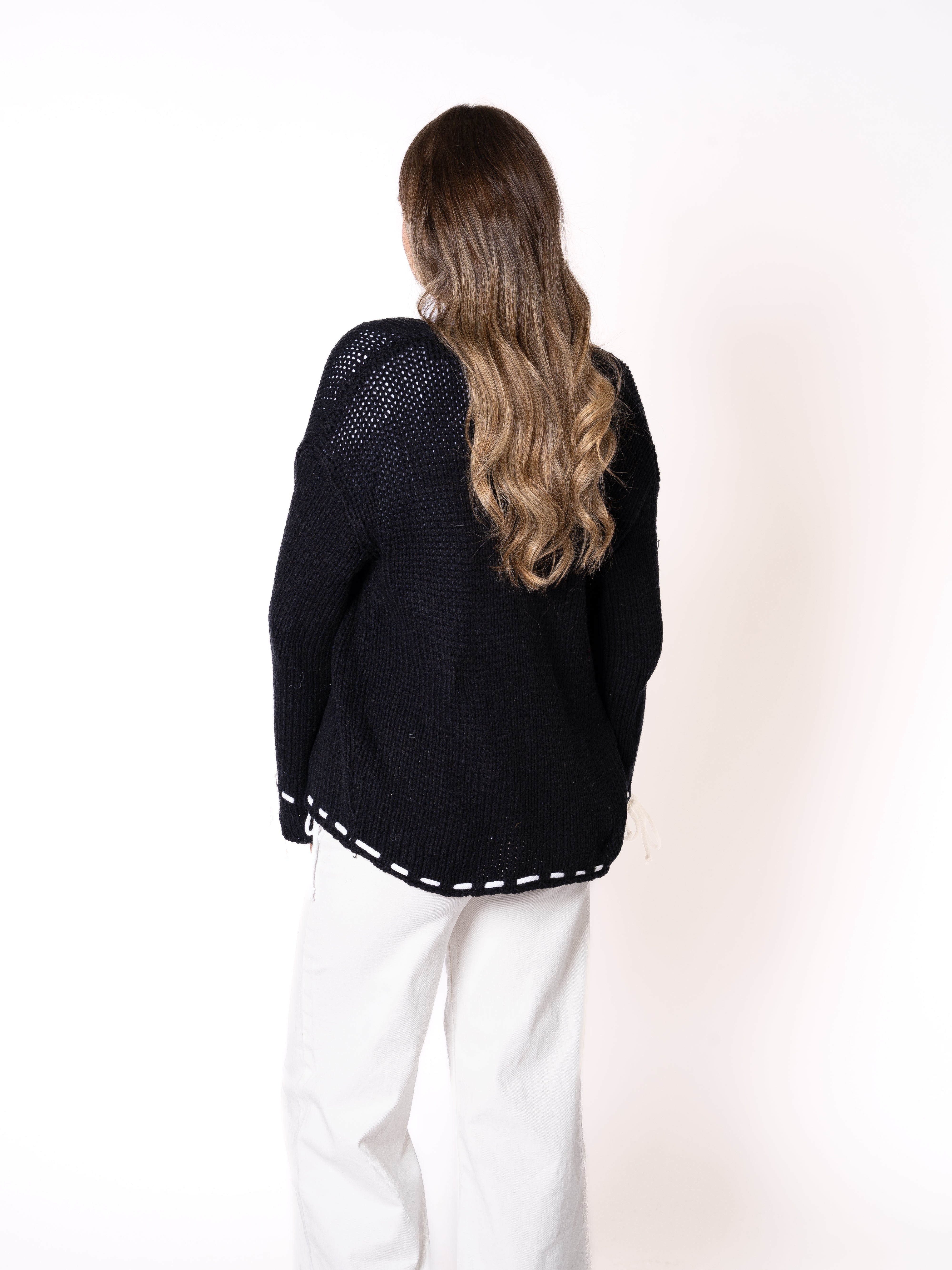Just A Girl Knit Cardigan - Schwarz