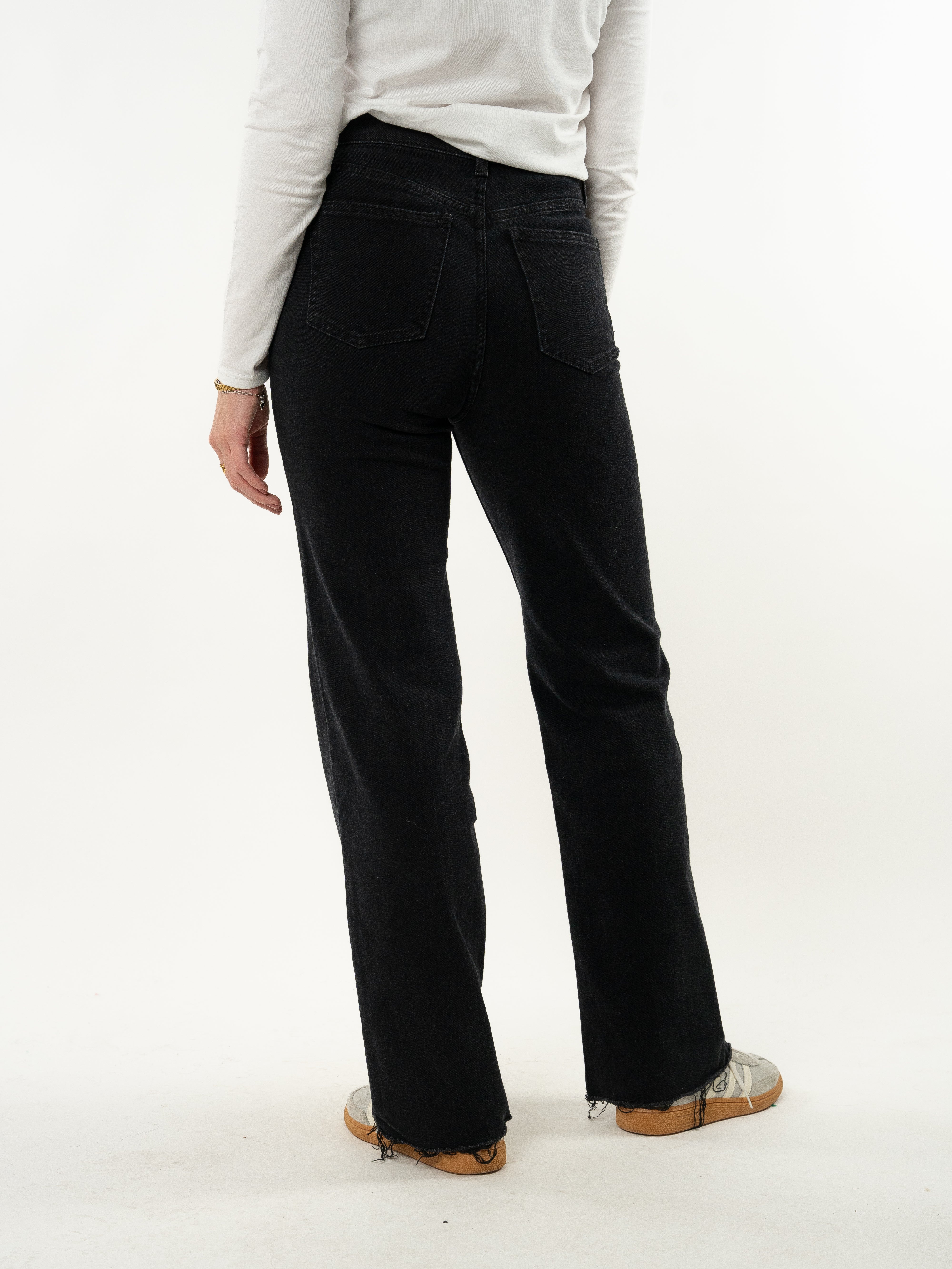 Wide Leg Jeans - Schwarz